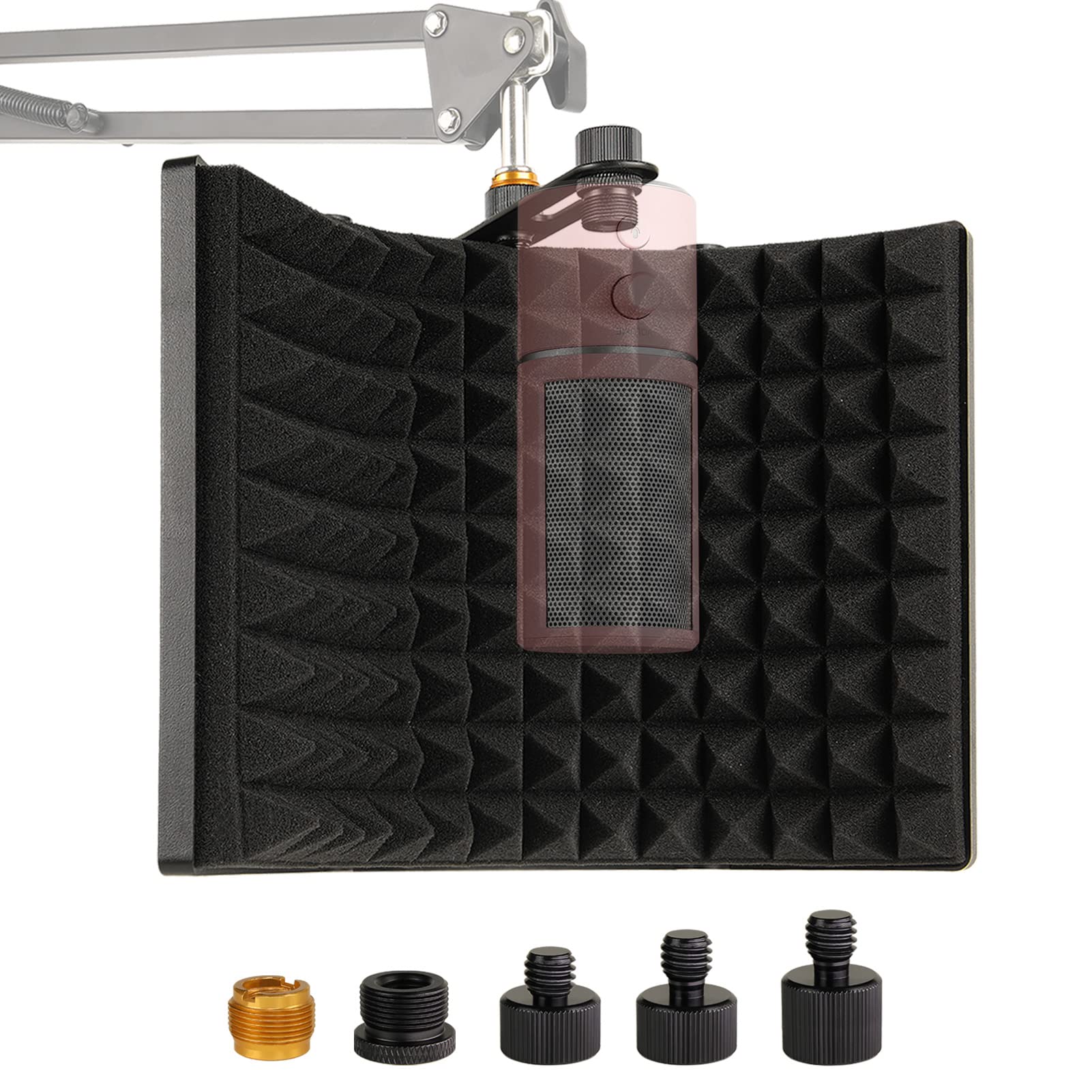 Microphone Isolation Shield, Foldable Mic Sound Absorbing Foam For Condenser Microphone Mic Arm Stand Recording Equipment Studio