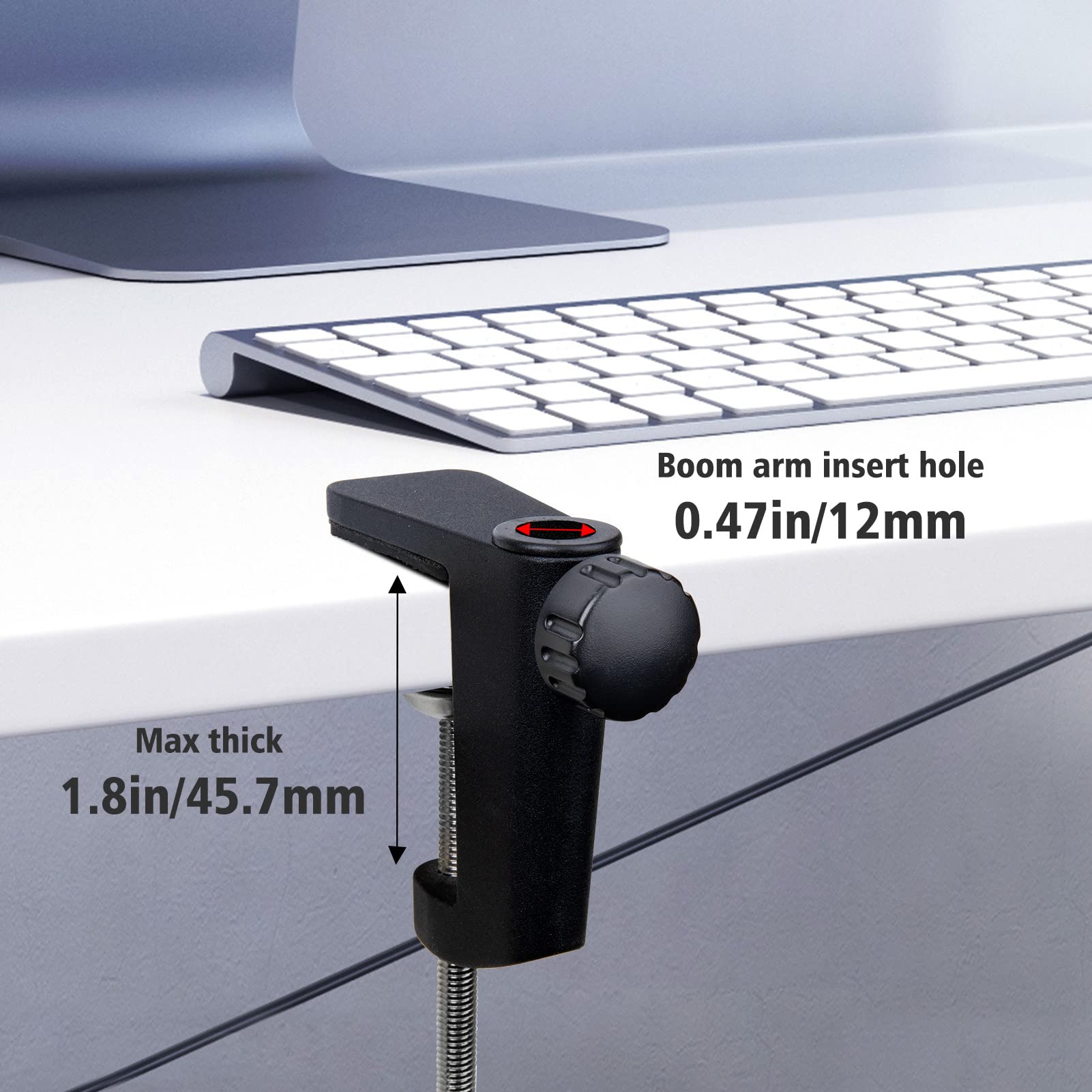 Metal Desk Clamp For Microphone Suspension Boom Scissor Arm Stand Holder with Adjustable Screw by SUNMON