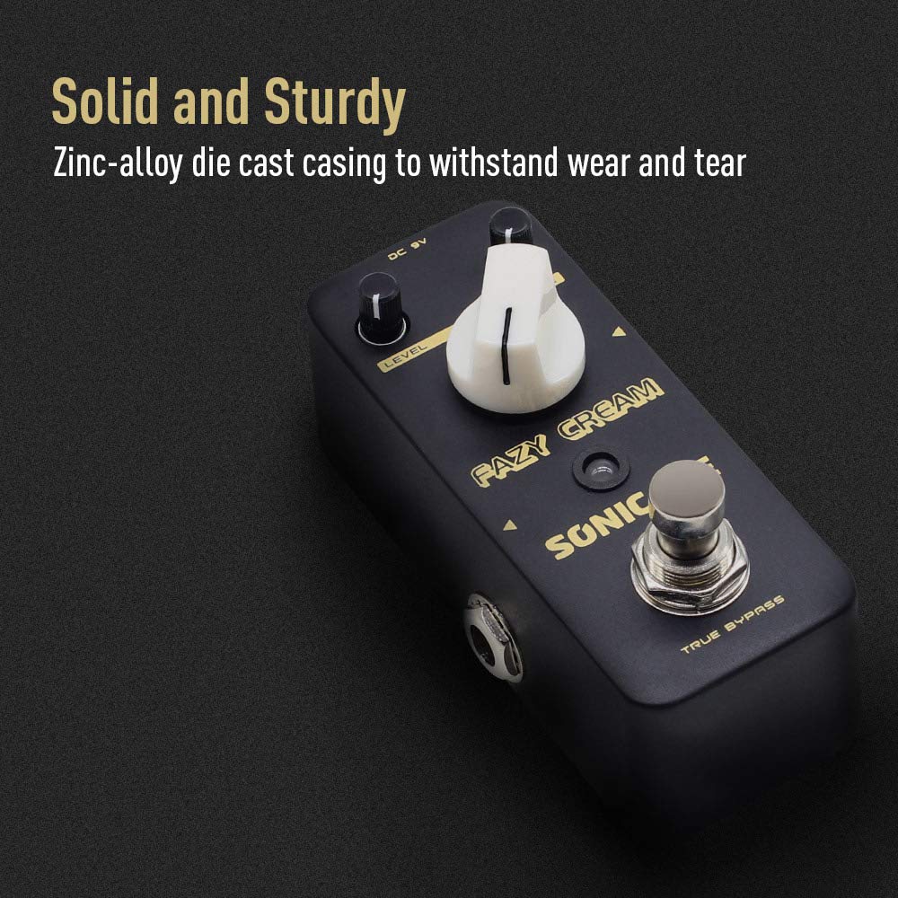 SONICAKE Fuzz Guitar Effect Pedal, Vintage Mini Fuzzy Pedal for Electric Guitar, Classic Muff Sound True Bypass - Fazy Cream