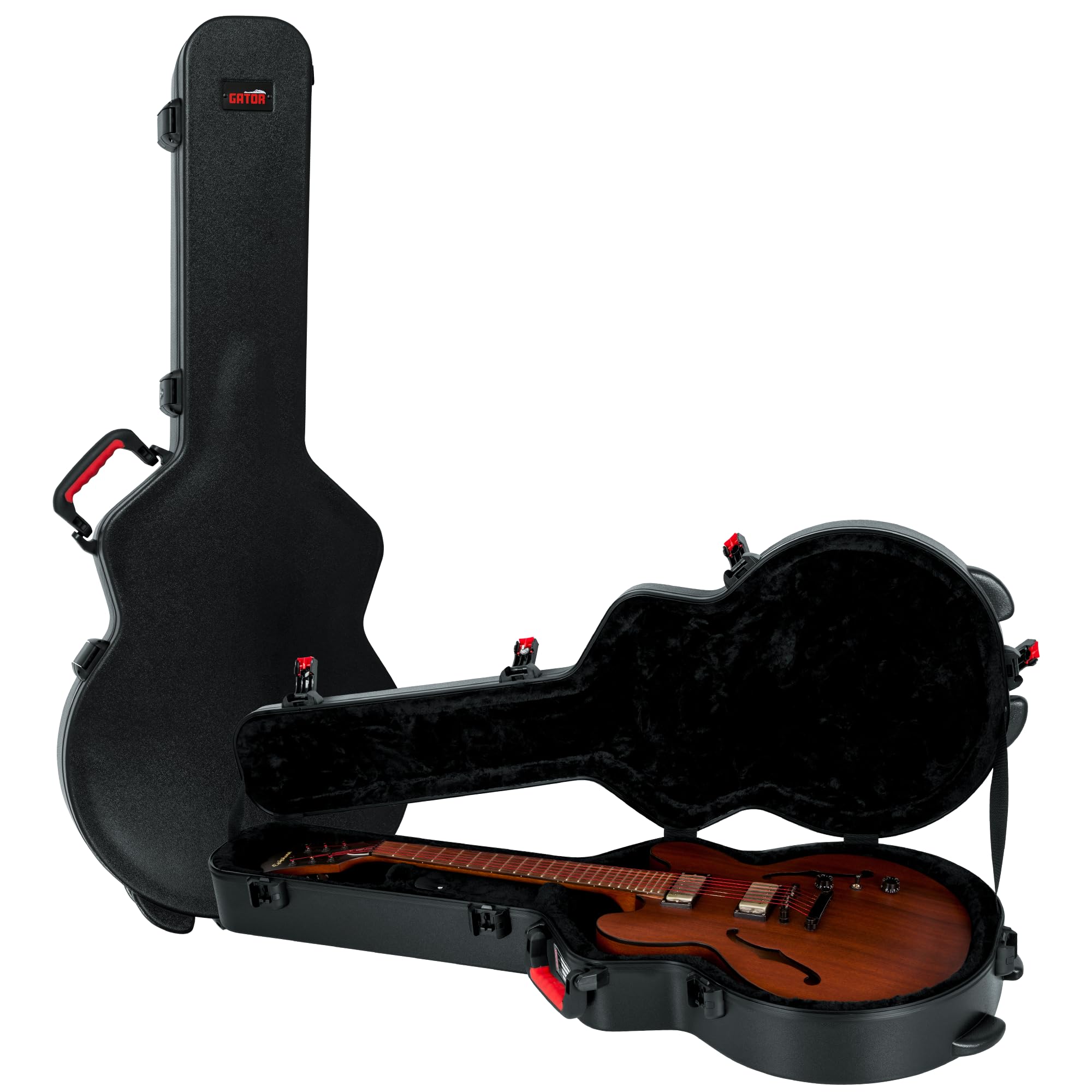 Gator Cases Molded Flight Case for 335 Semi-Hollow Electric Guitars with TSA Approved Locking Latch, (GTSA-GTR335)