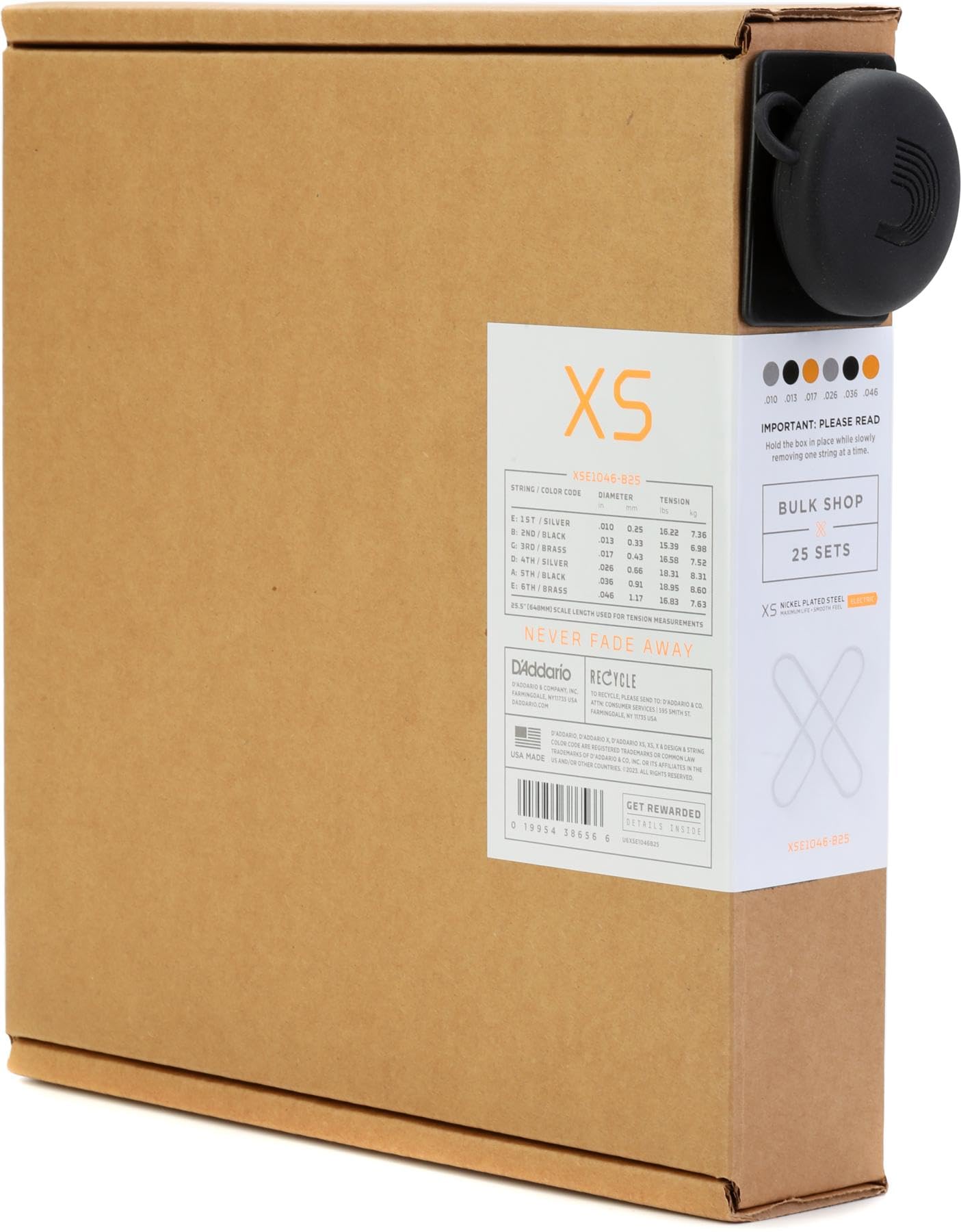 D'Addario Guitar Strings - Xs Nickel Coated Electric Guitar Strings - Xse1046-25 - Maximum Life With Smooth Feel & Exceptional T