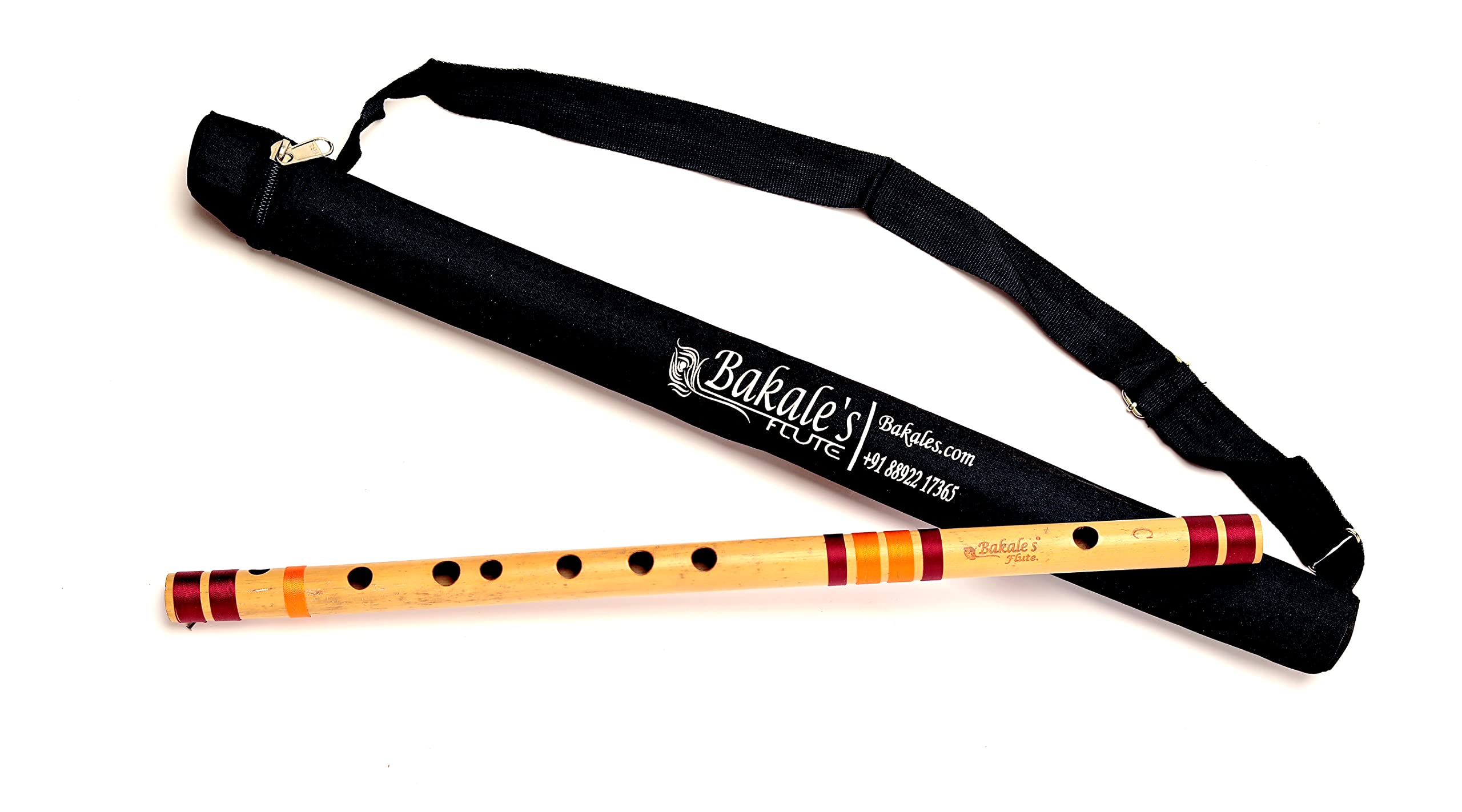 Bakale Flutes B Medium Bansuri Flute Right Handed -12 Inch- 440Hz
