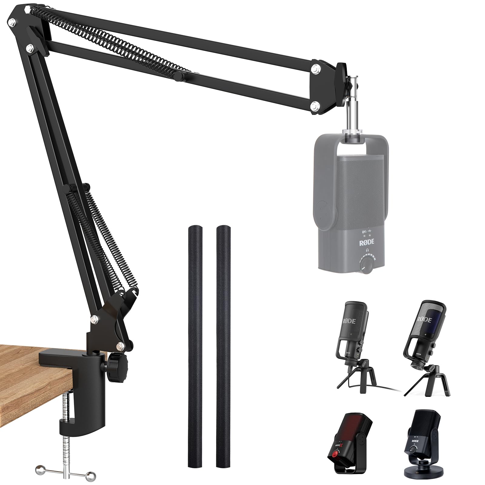 SUNMON Rode NT-USB Mic Boom Arm - Mic Arm for RODE NT-USB/NT-USB+/NT-USB Mini and Most Microphone, Adjustable Boom Scissor Arm S