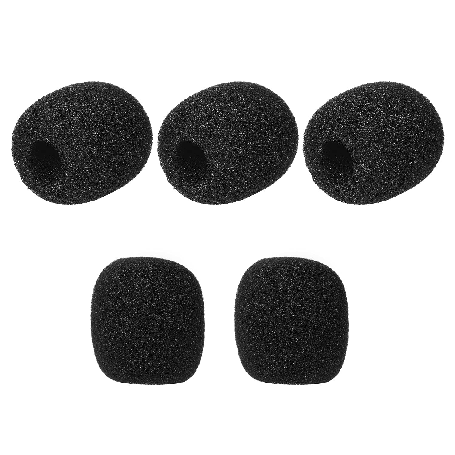 Careflection || Mini Microphone Windscreens Mic Foam Covers For Lapel Lavalier Headset Microphone Black, Pack Of 5Pcs (D Type)