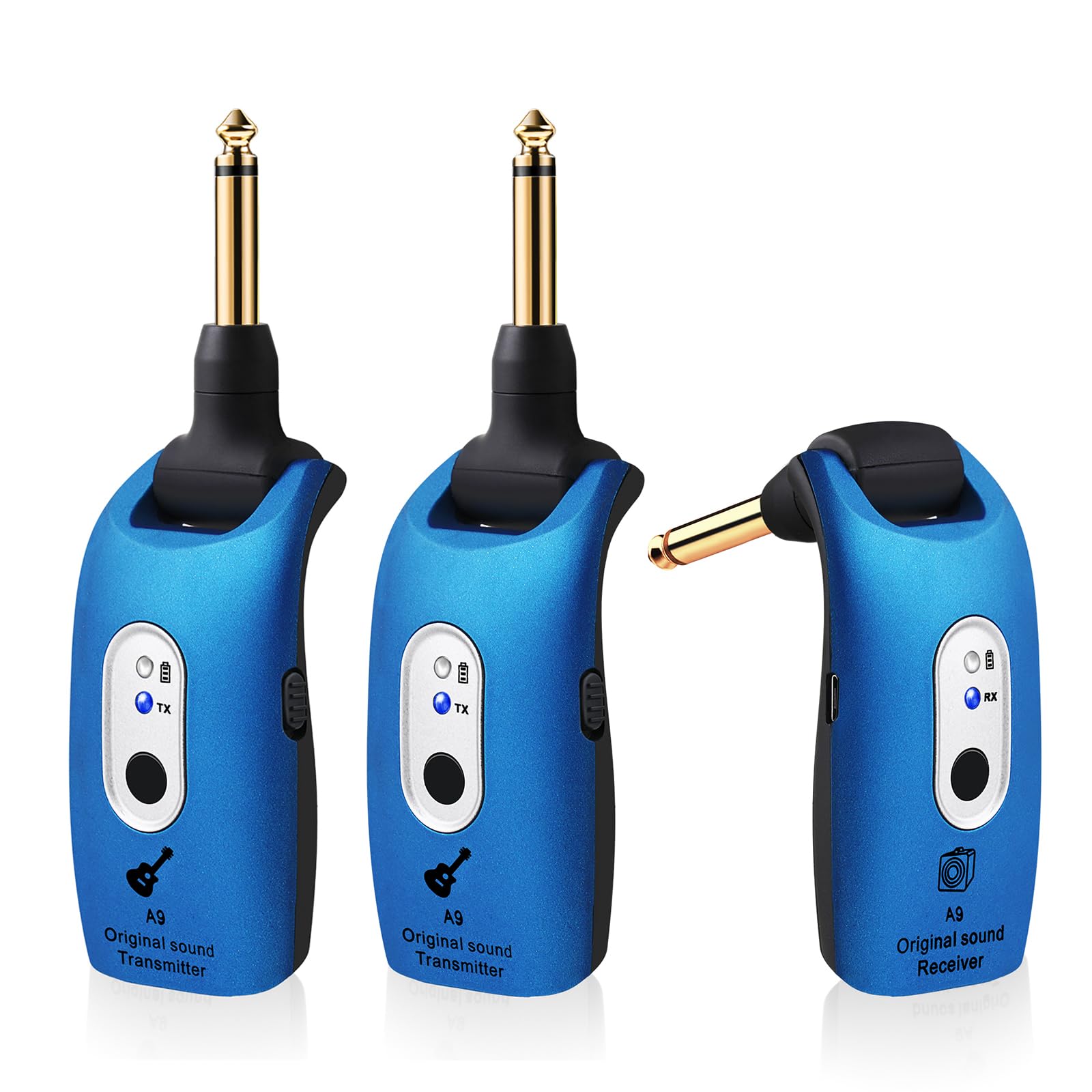 INGPARTNER A9 Wireless Guitar System 2.4GHz Built-in Rechargeable Lithium Battery 270Rotate Audio Wireless Transmitter Receiver 