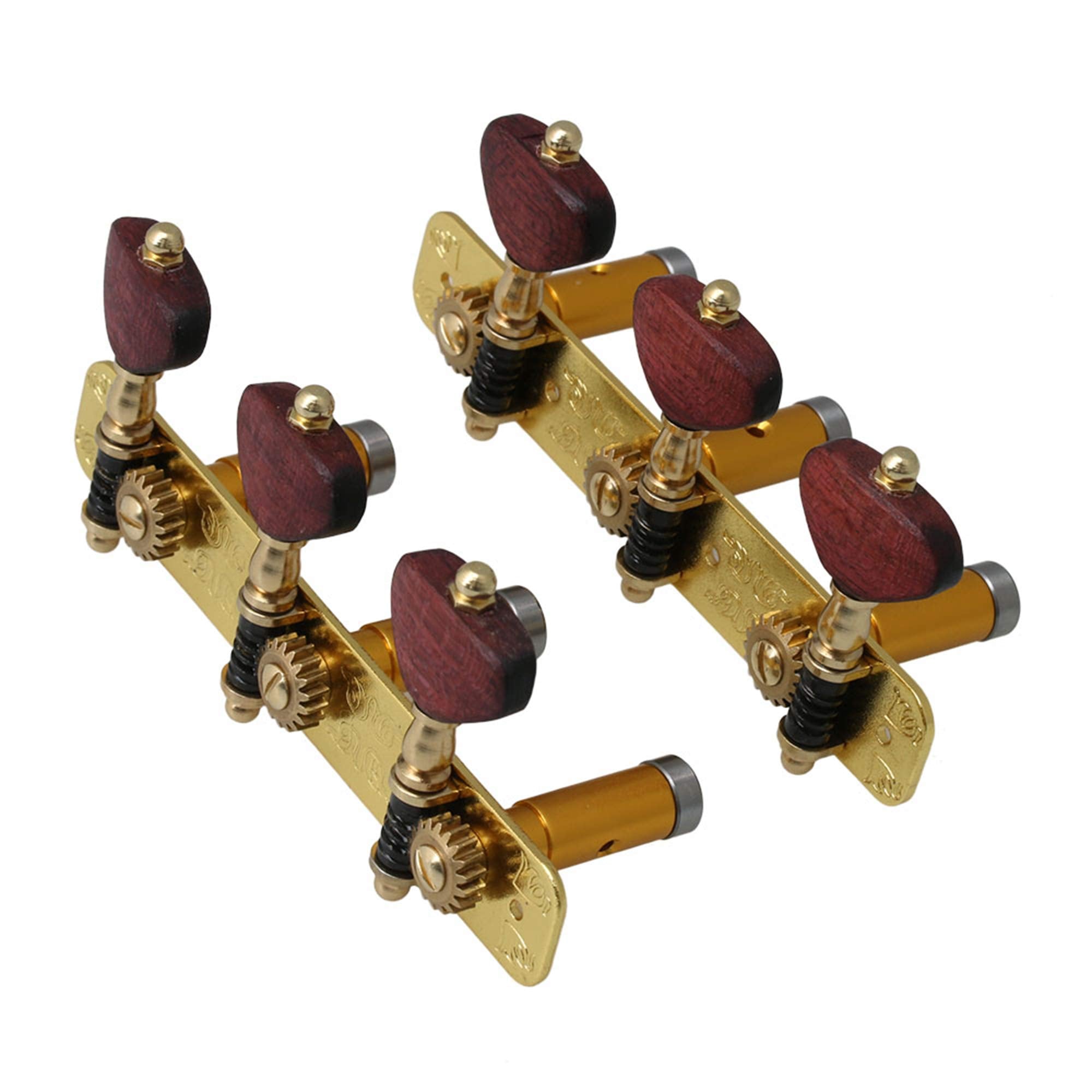 Yibuy 2Pcs Gold-Plated Acoustic Classical Guitar Machine Heads Tuning Keys Peg Replacement Accessories