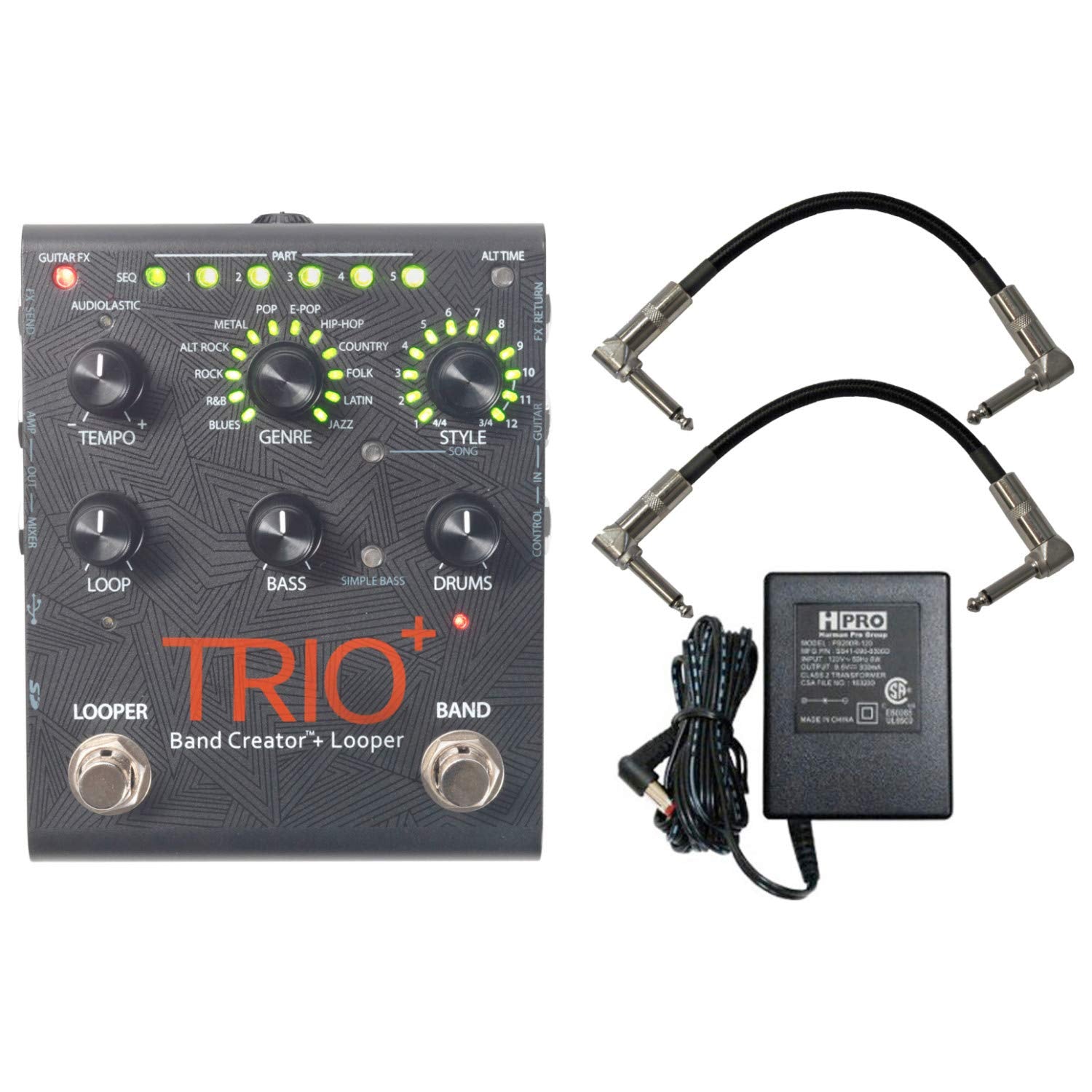 Digitech Trio+ Band Creator + Looper W/ Patch Cables And Power Supply