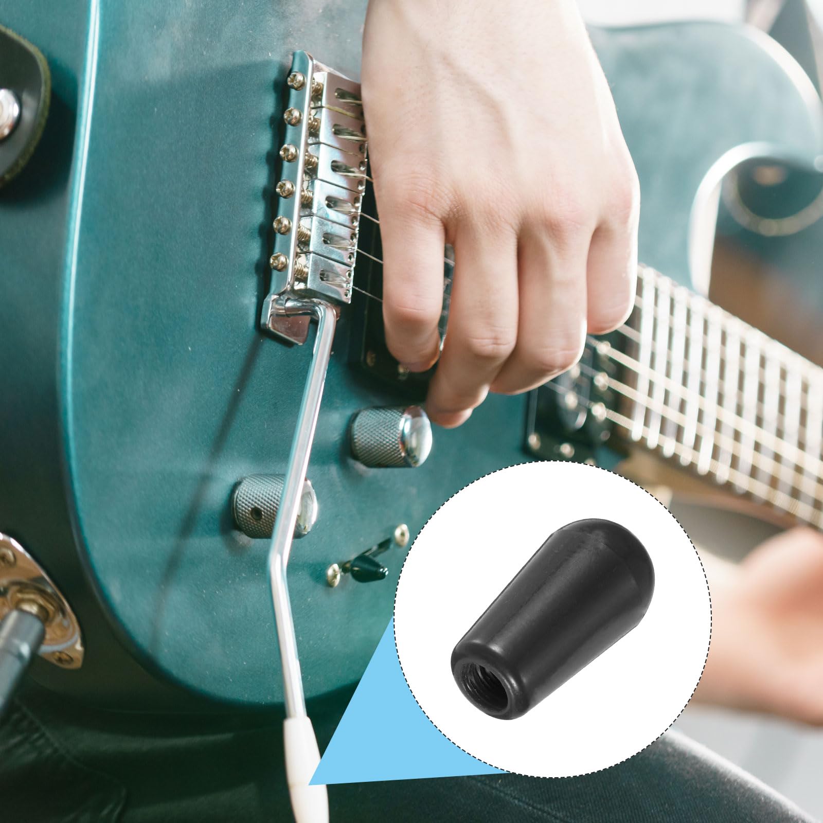 MECCANIXITY 2Pcs LP Guitar 3 Way Pickup Switch Tip Thread M4 Plastic Toggle Switch Knobs Cap for LP Electric Guitar, Black