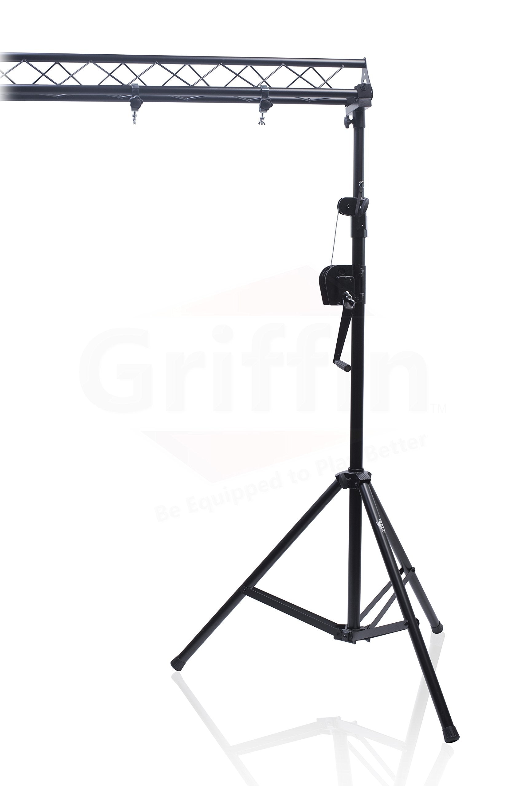 GRIFFIN - Crank Up Triangle Light Truss System | DJ Booth Trussing Stand Kit for Light Cans & Speakers | Pro Audio Lighting Stag