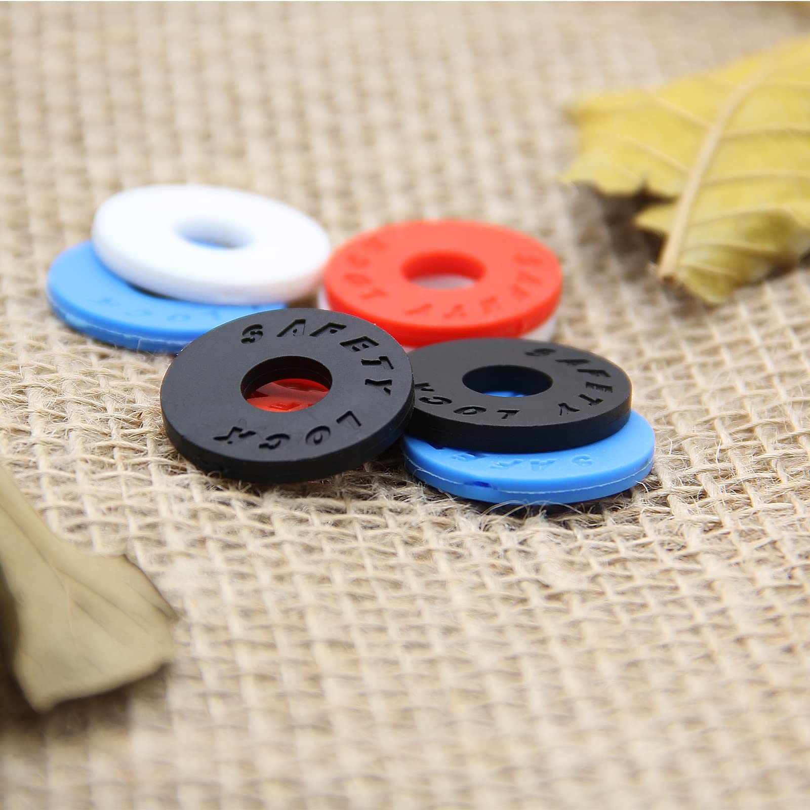 LifCratms 4 Pairs (8Pcs) Guitar Strap Locks, Silica Gel Premium Strap Blocks Guitar Protector Multiple Colour