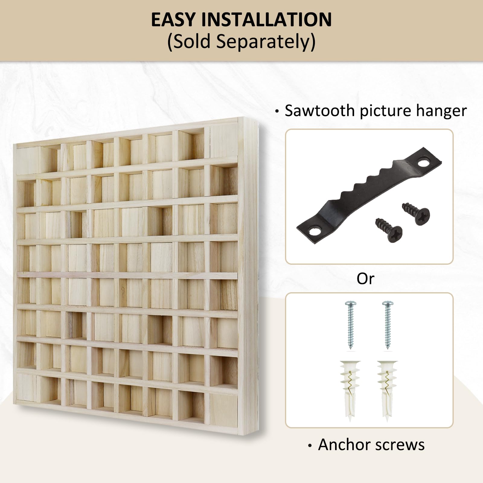 BXI Wood Sound Diffuser - 24 X 24 X 2.8 Inches Thick Acoustic Diffusion Panels Add Listening Room Musical Liveliness, Quadratic