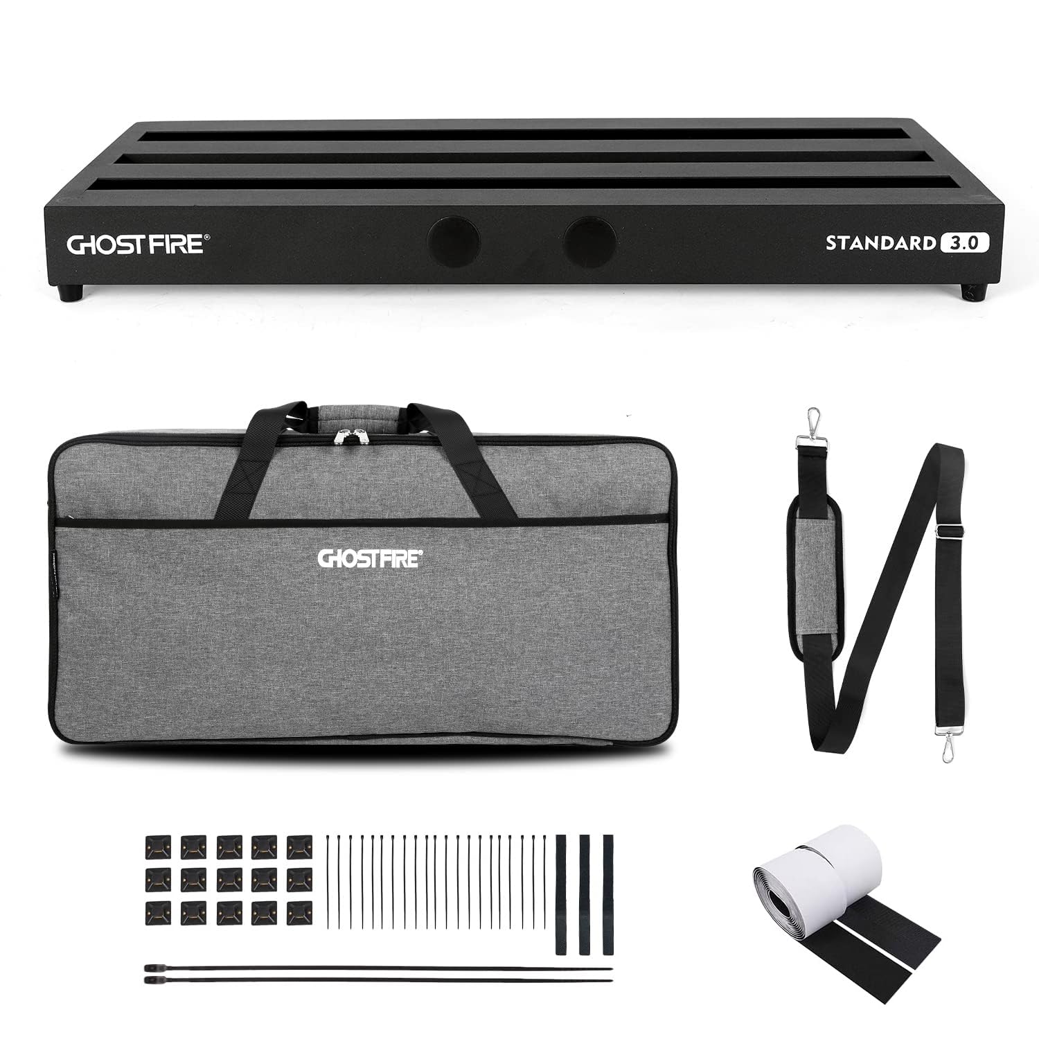 Ghost Fire Guitar Pedal Board Aluminum Alloy 4.21lb Effect Pedalboard 27.5x12.5 with Carry Bag,V-STANDARD 3.0