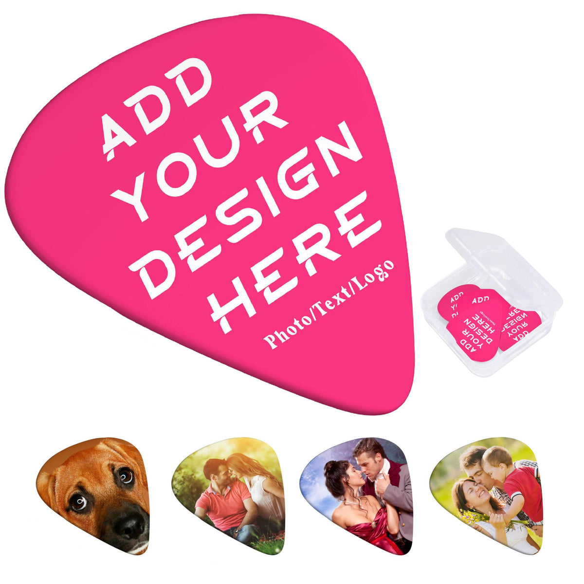 Custom Guitar Picks 12-180 Pack Personalized Guitar Picks Design With Your Own Photo Text Custom One-Sided Printing Guitar Pick