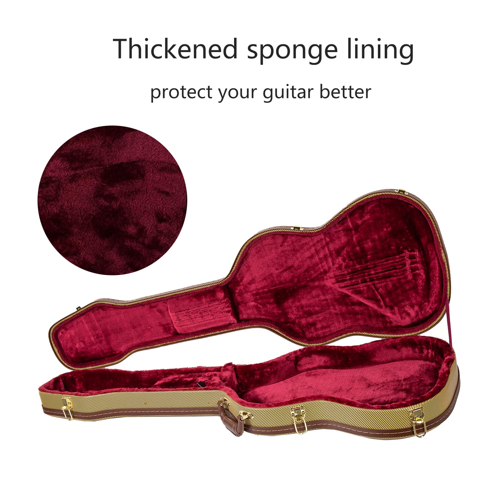 Crossrock Wood Case fits Right-Hand Precision Bass Style Guitars-Vinyl Tweed(CRW620PBTW)