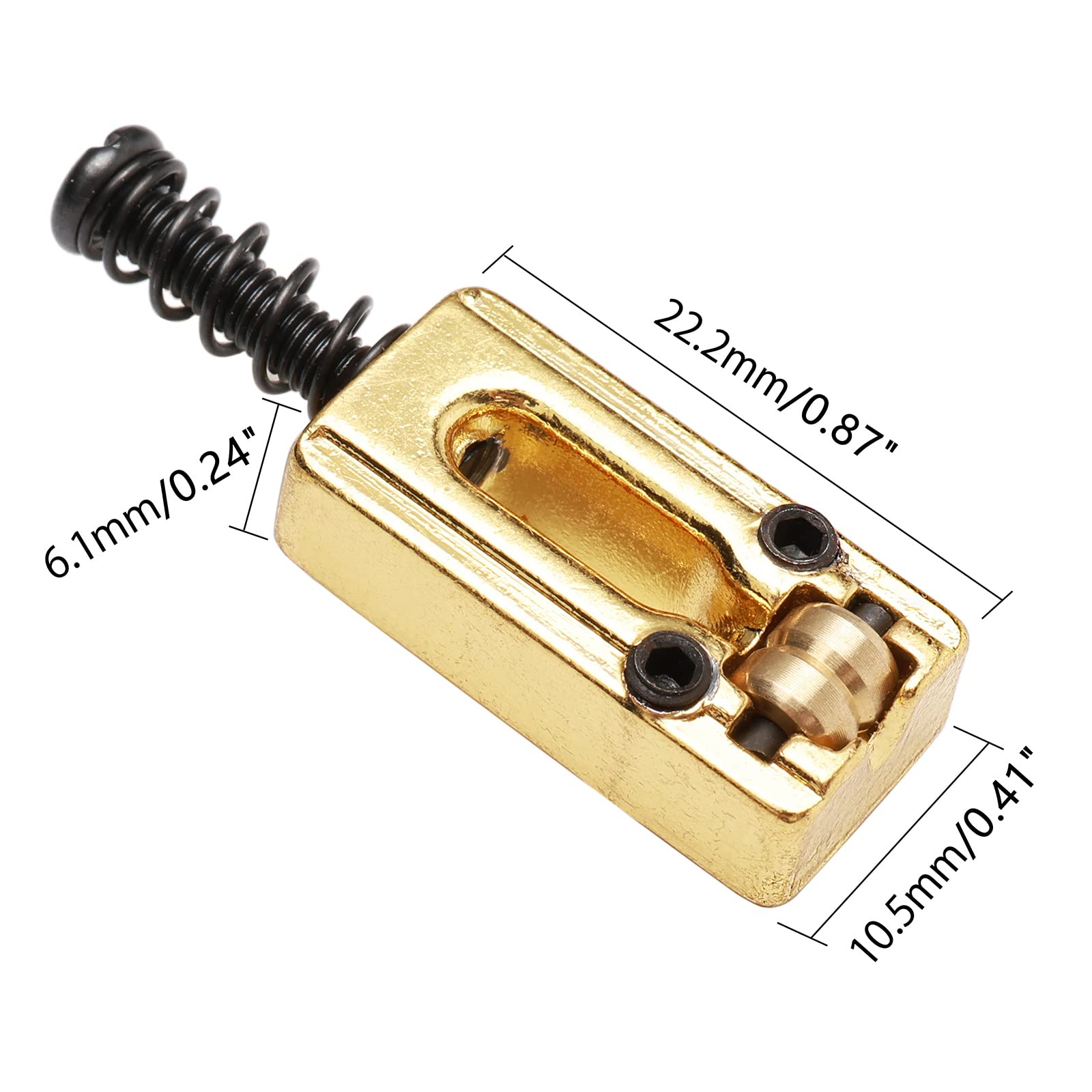 Unxuey Saddle for Electric Guitar, 6 Roller Ball Bridge Saddles for Fender Strat Tele Electric Guitar (6 Pack, Gold))