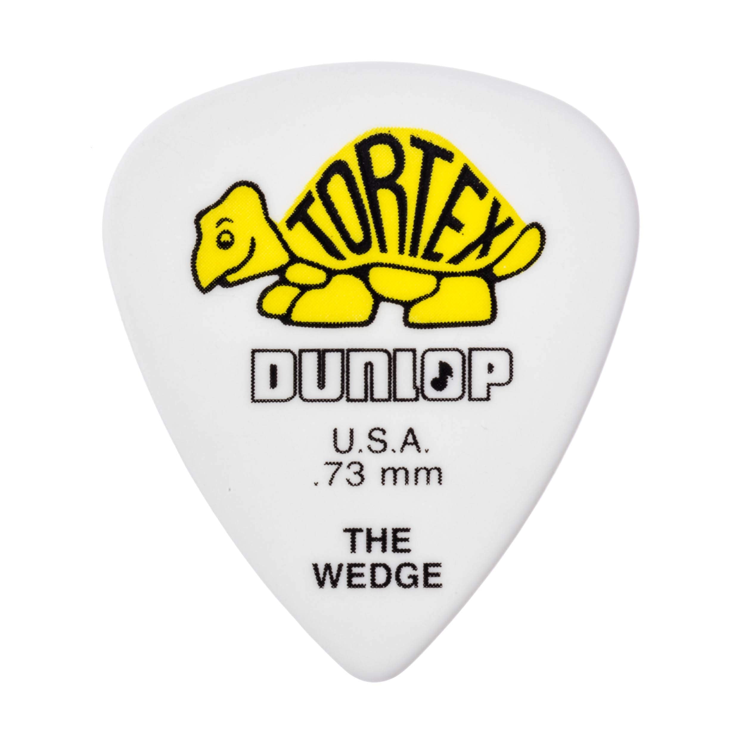 Dunlop 424R.73 Tortex Wedge, White/Yellow, .73mm, 72/Bag