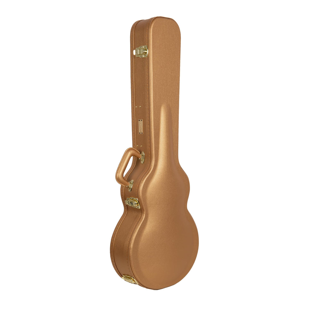 Crossrock Wooden Electric Guitar Case For Les Paul Style | Luxury Gold Faux Leather, Burgundy Velvet Interior, Lock - Designer S