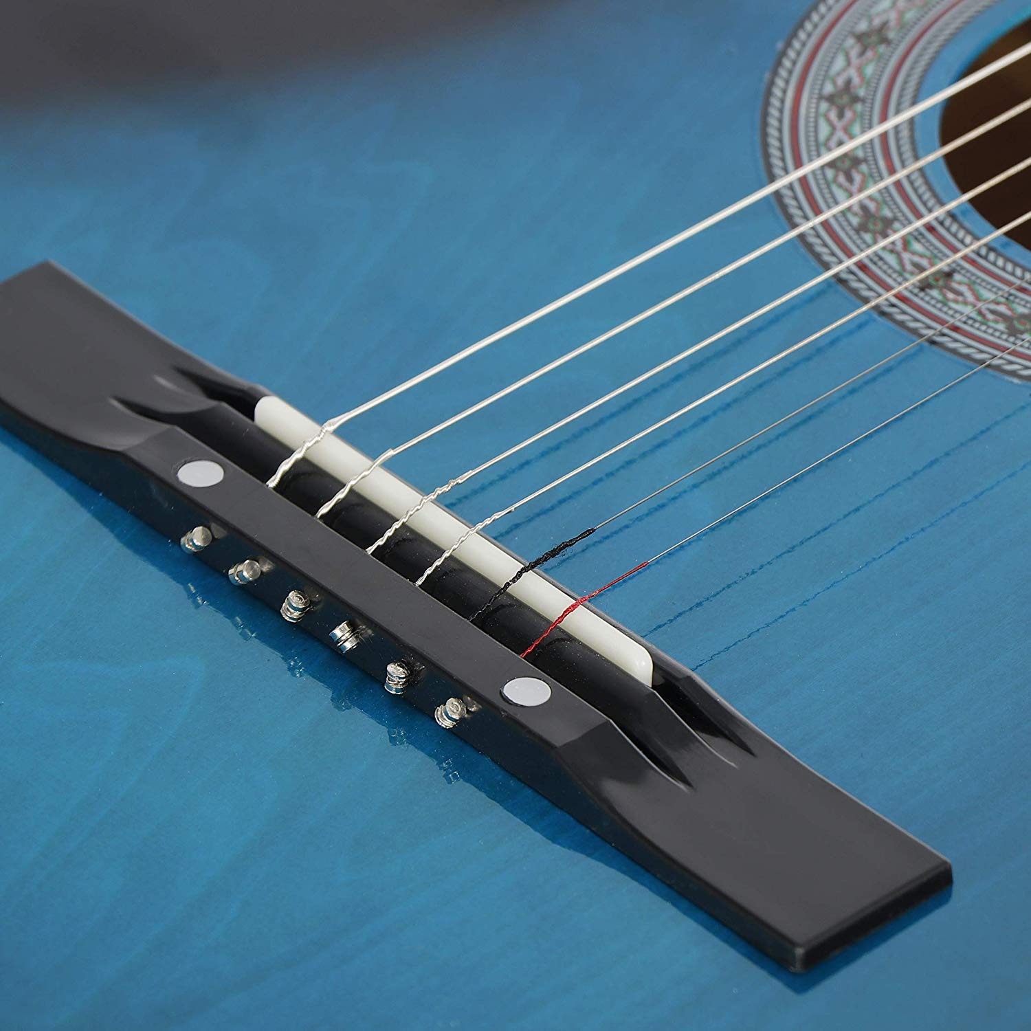 Smartxchoices 6 String 38'' Acoustic Guitar w/Gig Bag Strap Pitch Pipe Extra Strings Set Pick for Kids Beginners Starter Youths