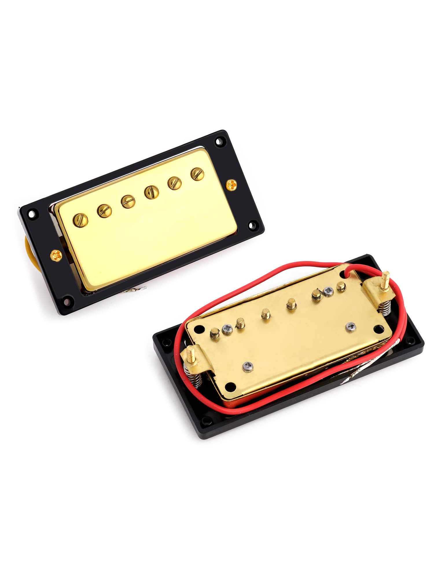 Metallor Humbucker Double Coil Pickups Neck and Bridge Pickup Compatible with LP Style Electric Guitar Parts Replacement Gold.