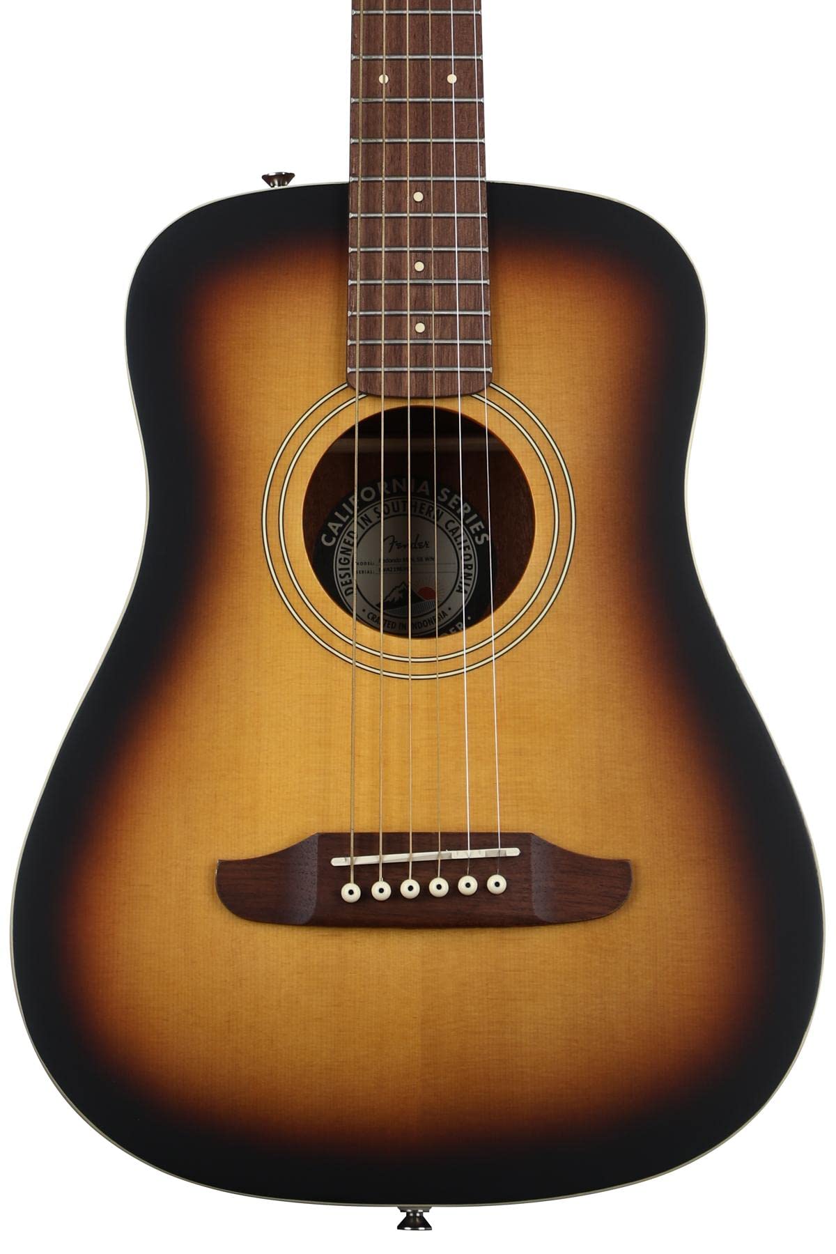 Fender Redondo Mini Acoustic Guitar, With 2-Year Warranty, Sunburst, Maple Fingerboard, With Gig Bag