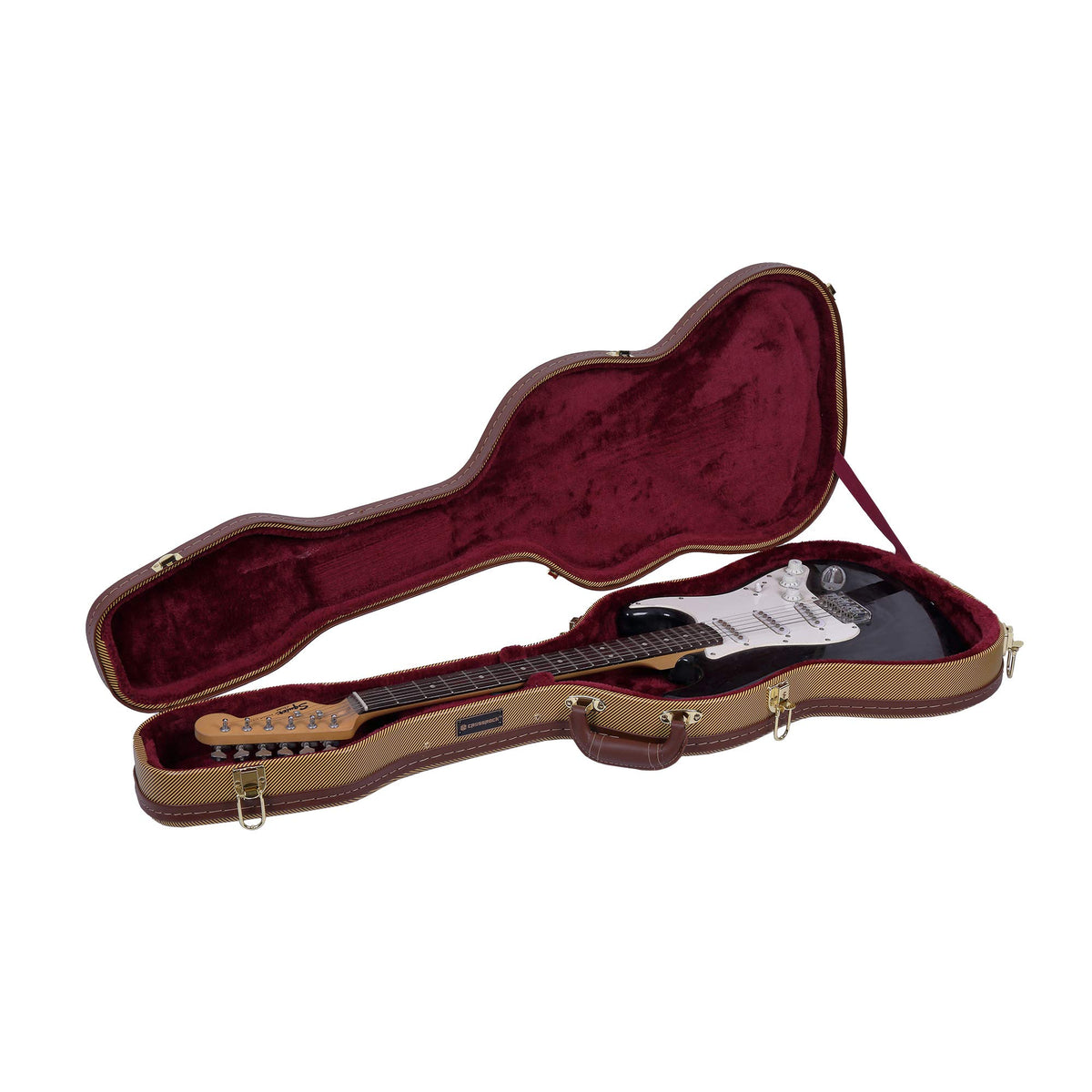 Crossrock Electric Guitar Case Fits Telecaster And Stratocaster Style Guitars-Vinyl Tweed(Crw600Sttw)
