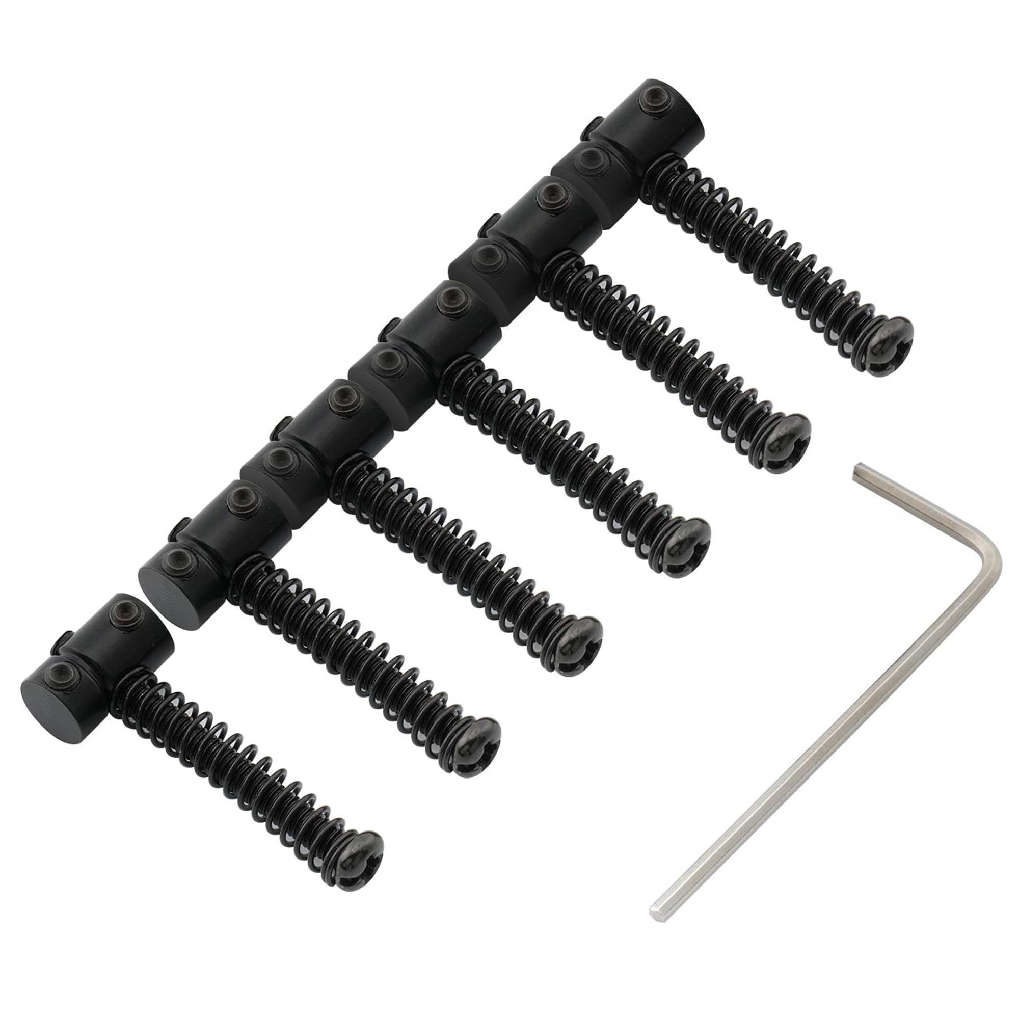 Musiclily Pro 10.8mm Small Barrel Steel Saddles Round Bridge Saddles for Fender Squier Telecaster Tele Style Electric Guitar, Bl