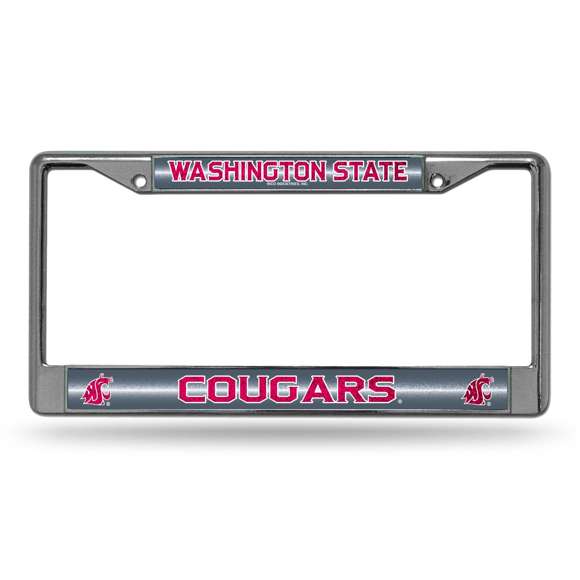 Ncaa Rico Industries Bling Chrome License Plate Frame With Glitter Accent, Washington State Cougars