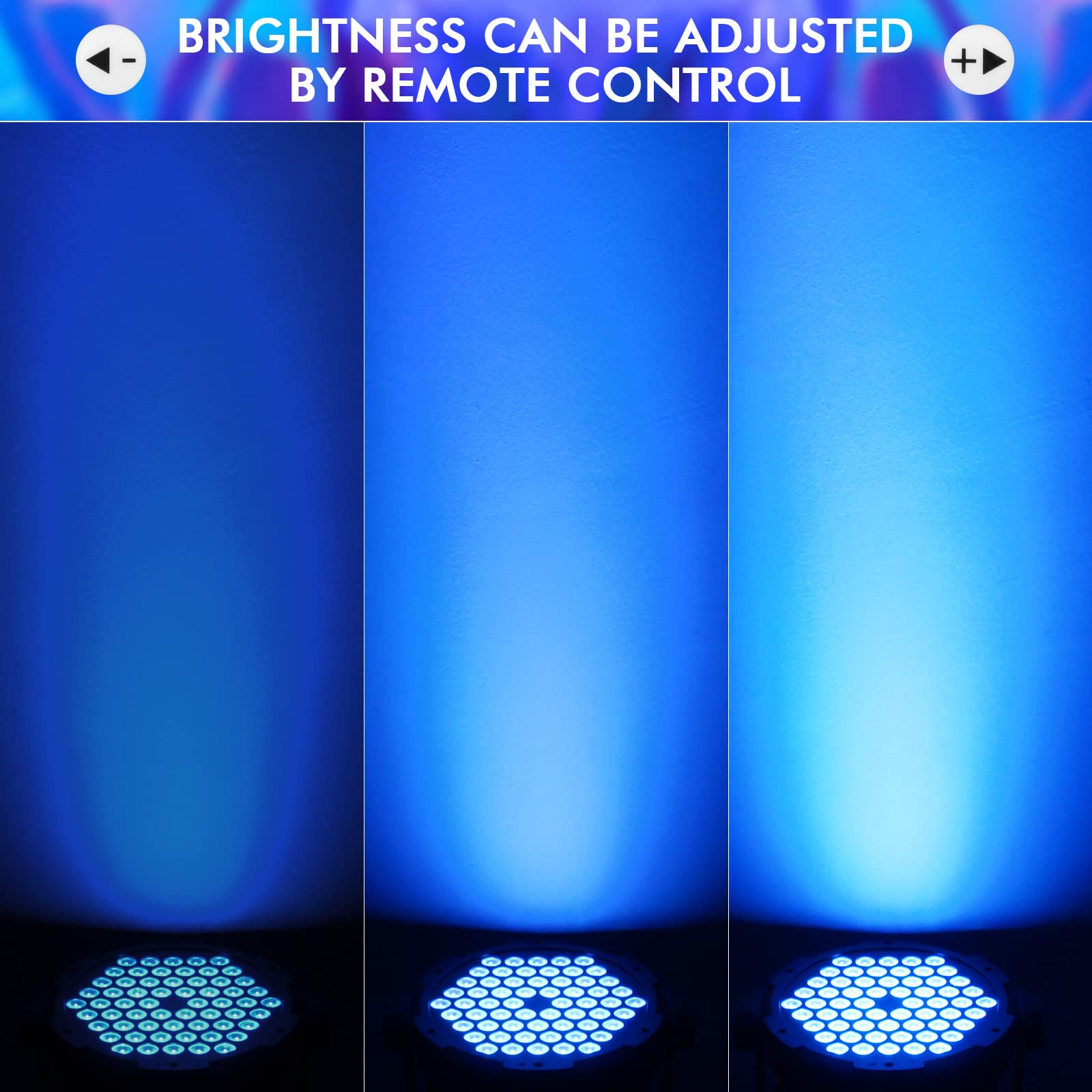 90W 60LEDs Par Lights 4Pack - RGB Stage Par Lights Sound Activated by Remote & DMX Control Uplights for Events Church Wedding Mu