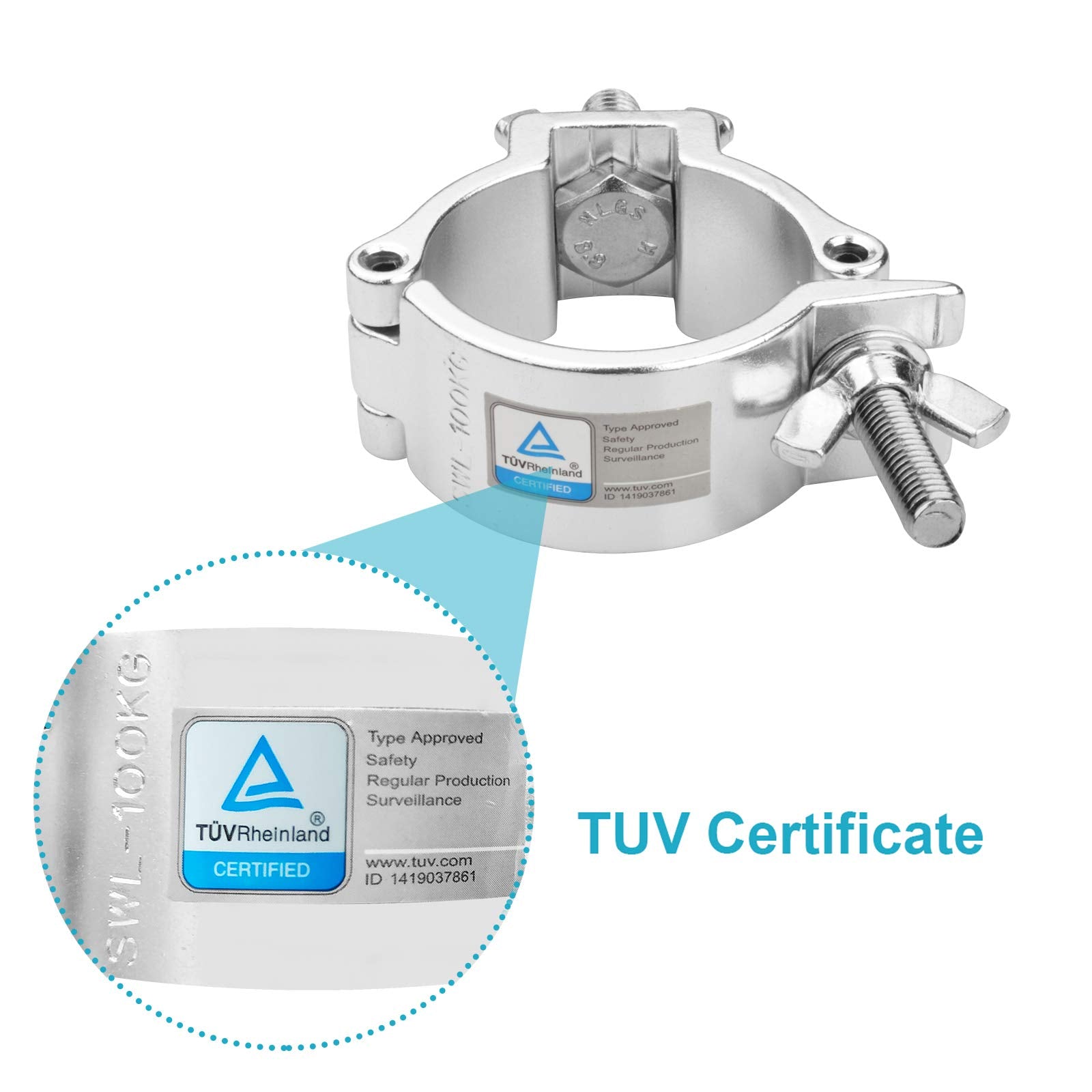 GBGS 20 Pack O-Clamp 2 Inch Lighting Mount for Stage Lighting Moving Head Light Par Light Spotlight Aluminum Alloy Finish Heavy