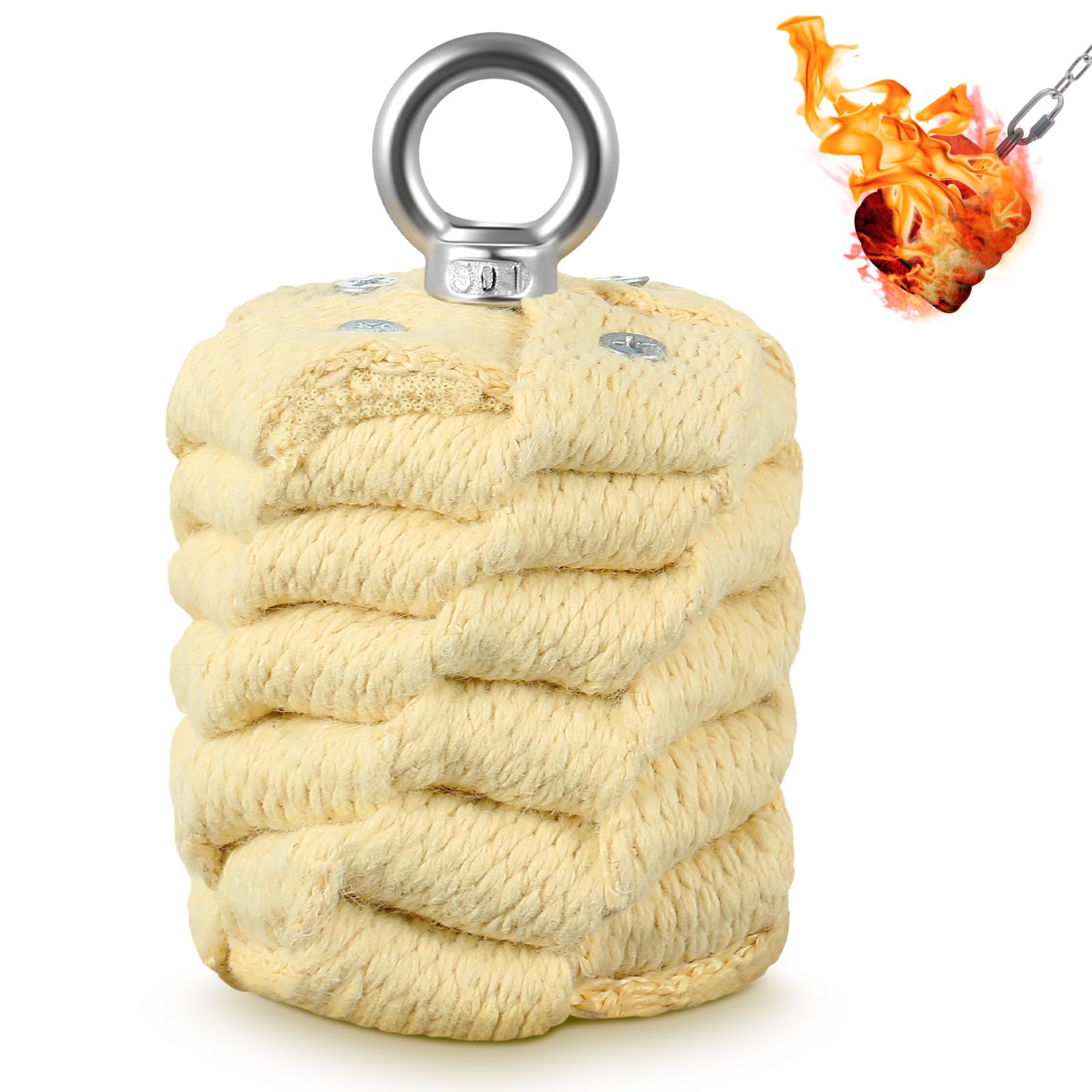 Shimeyao 3 Inch Replacement Fire Poi Rope Dart Head Woven Wick Aramid Fiber Fire Balls for Festivals Performances All Levels of 