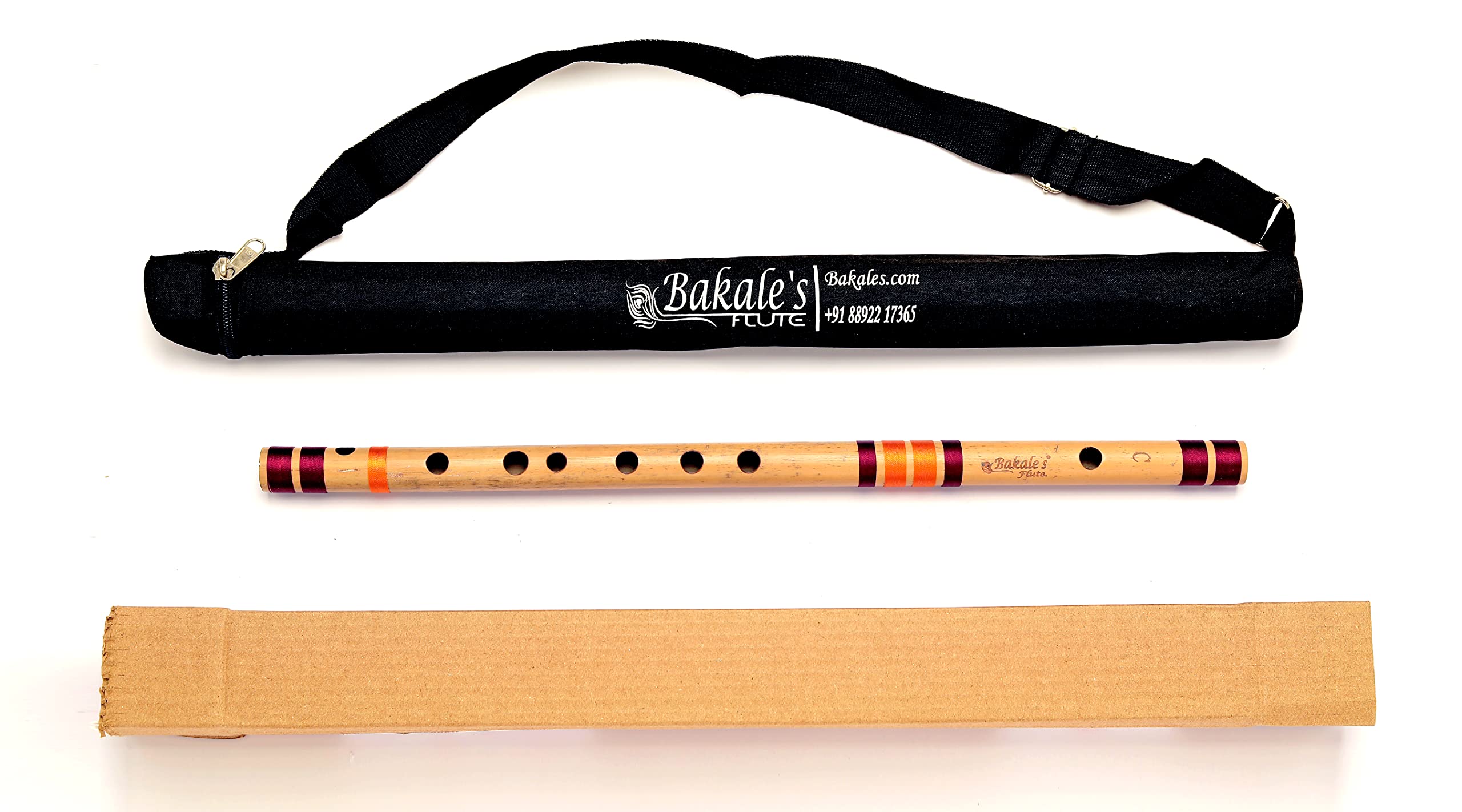 Bakale Flutes C Medium Bansuri Flute Left Handed -19 Inch- 440Hz