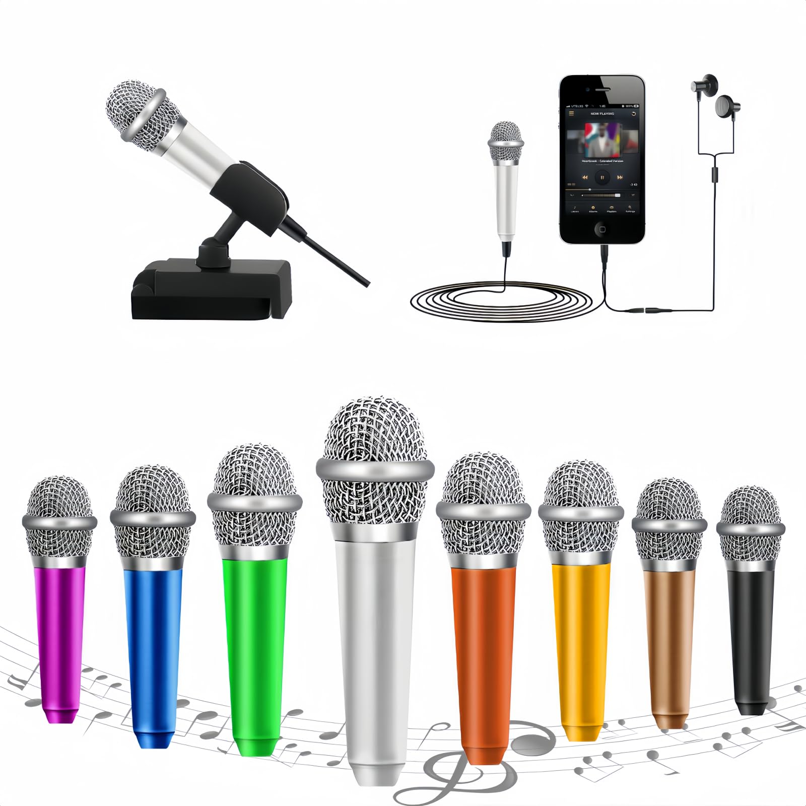 Jemii Mini Microphone,Tiny Microphone,Phone Microphone, Asmr Microphone,Mini Karaoke Microphone,Forvoicerecording Chatting And S