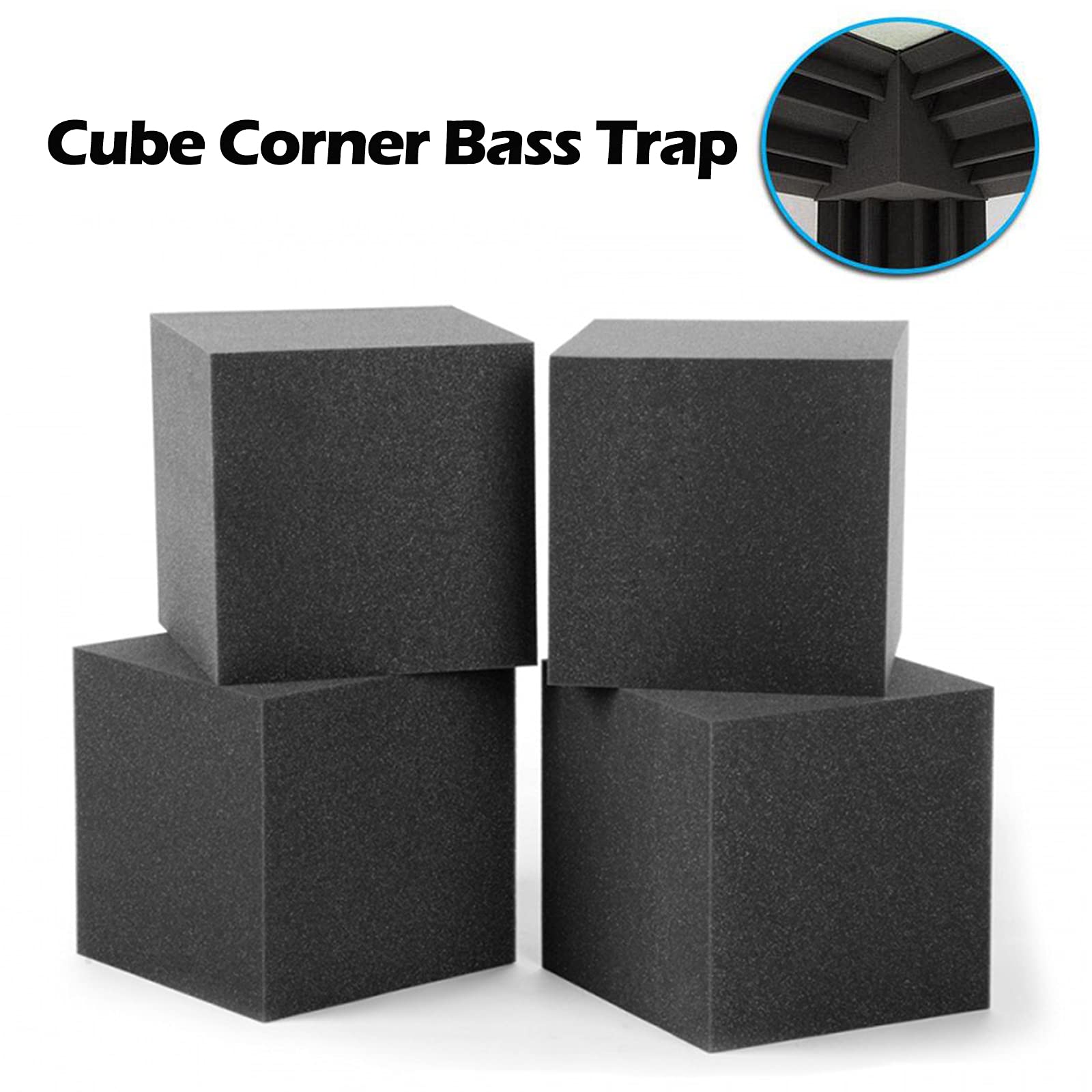 Bass Trap 7.8 x 7.8 x 7.8 Inchs, Bass Traps Acoustic Foam Corner, Acoustic Panels Sound Absorbing