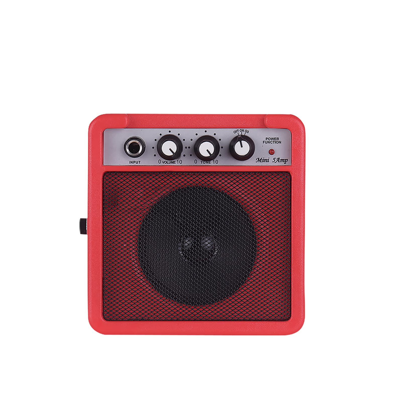 Decdeal 5W Mini Guitar Amplifier Amp Speaker With 3.5Mm & 6.35Mm Inputs 1/4 Inch Output Supports Volume Tone Adjustment Overdriv