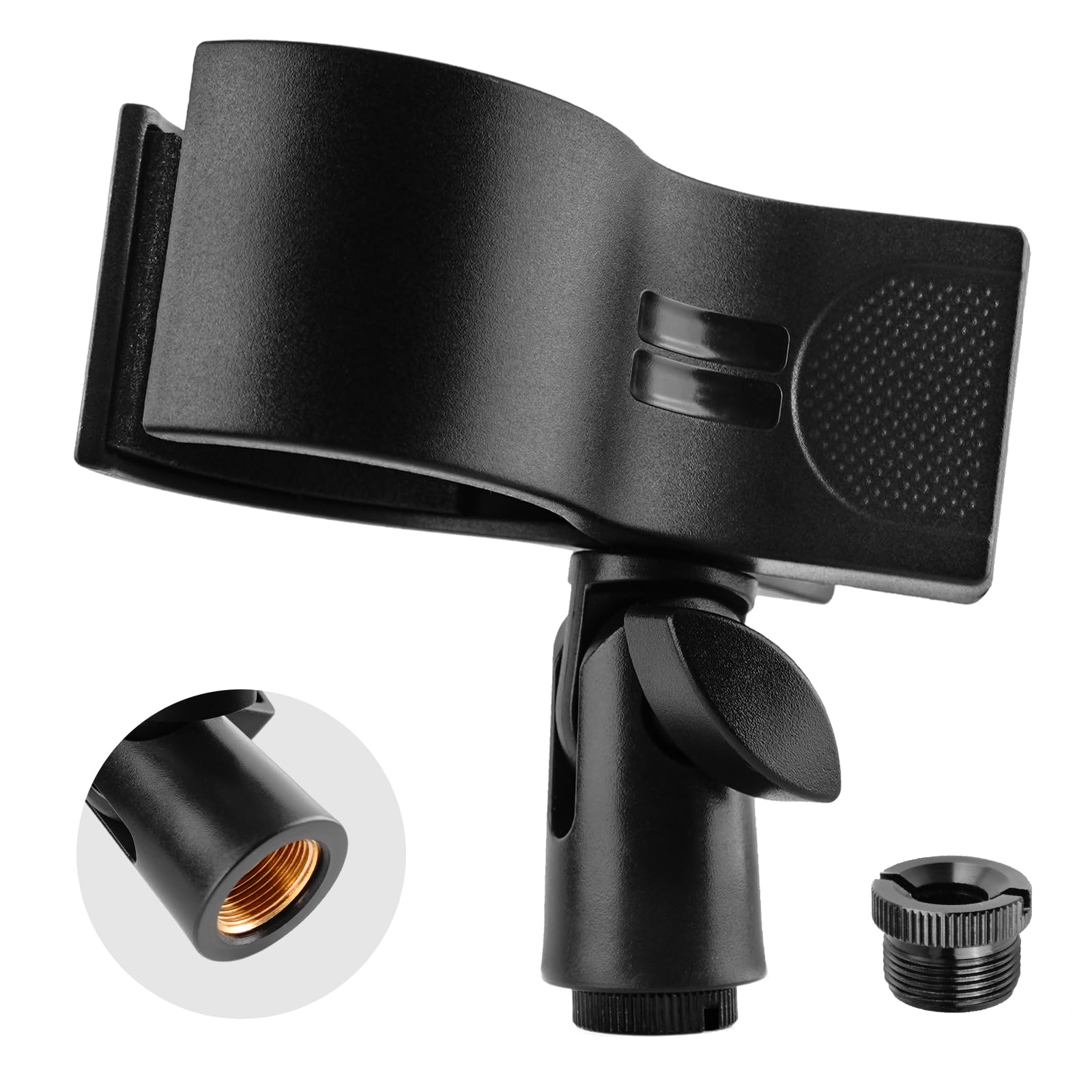 BILIONE Microphone Holder, Large Mic Accessory Clip for Stands, Fit for Most Condenser and Wireless Microphones with Outer Diame