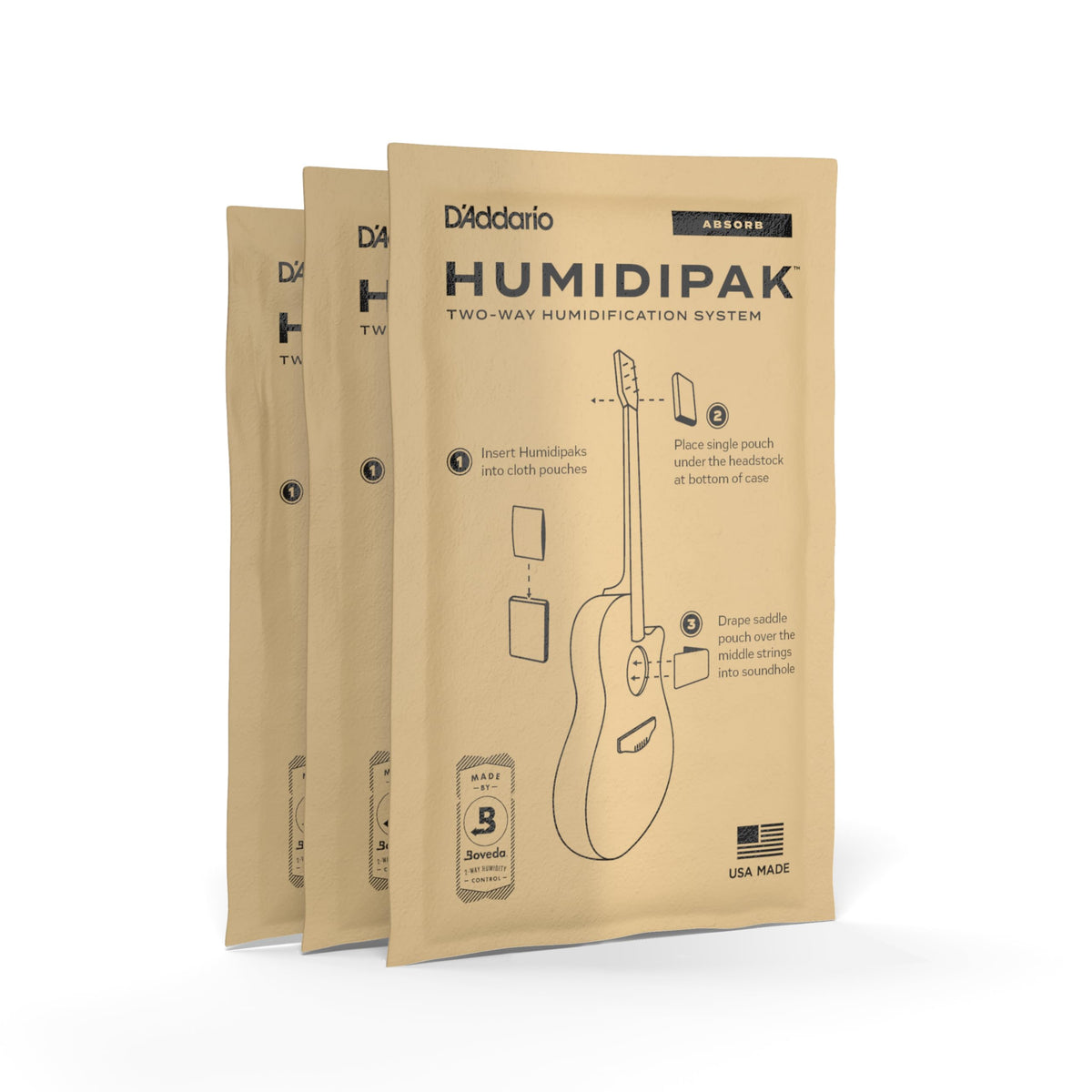 Humidipak D'Addario Guitar Dehumidifier Packets Humidipak Absorb Replacement Two ...