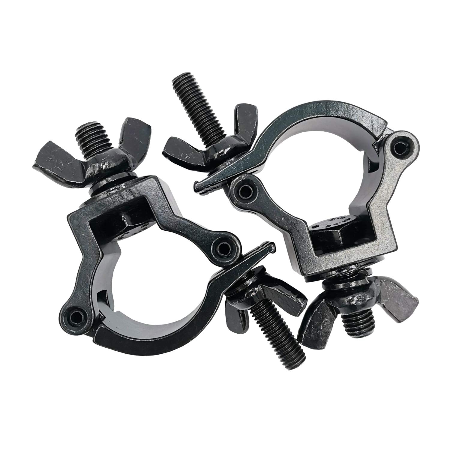 2 Pcs DJ Lighting Clamps 1-1/4 - 1-3/8 Lighting Mount Fits 32-35mm OD Pipe Heavy Duty 165 Lbs Hook Clamps Aluminum Alloy for Sta