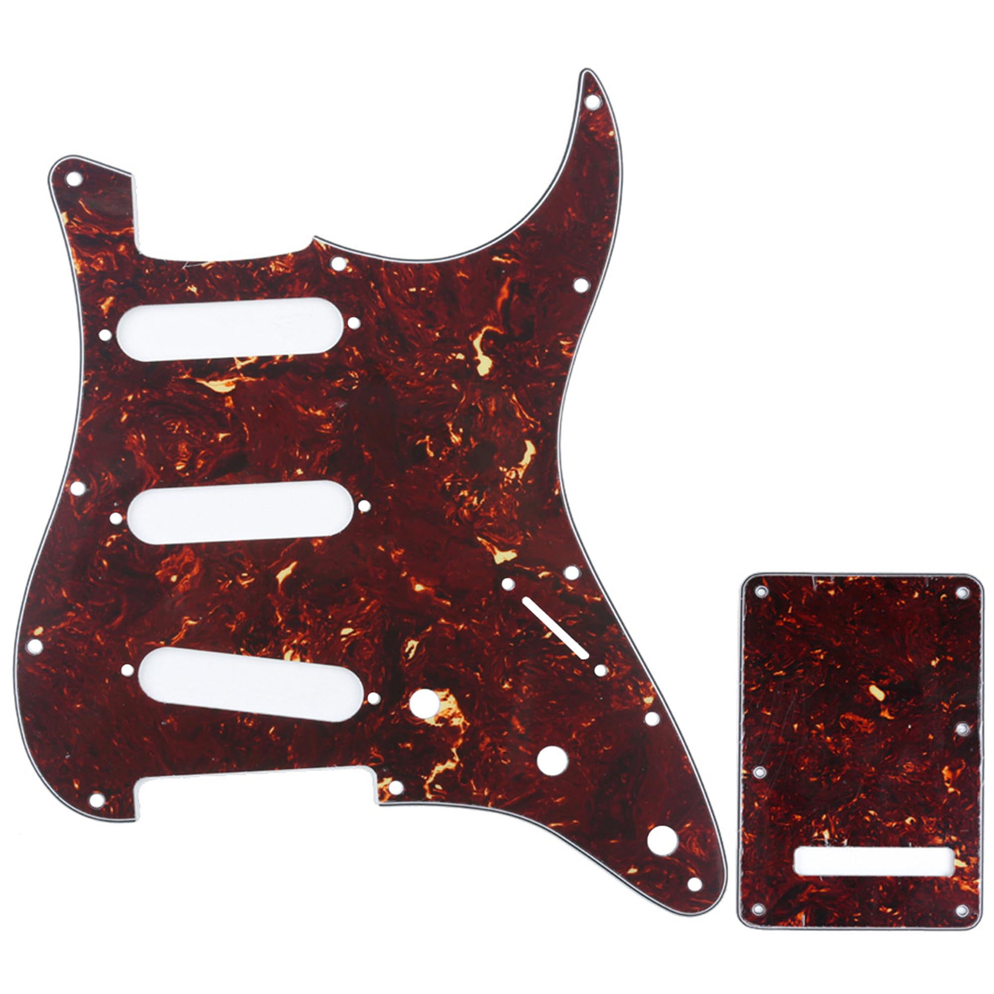 Musiclily SSS Strat Pickguard and Backplate Set for USA/Mexican Fender American Standard Strat Modern Style Electric Guitar,4Ply