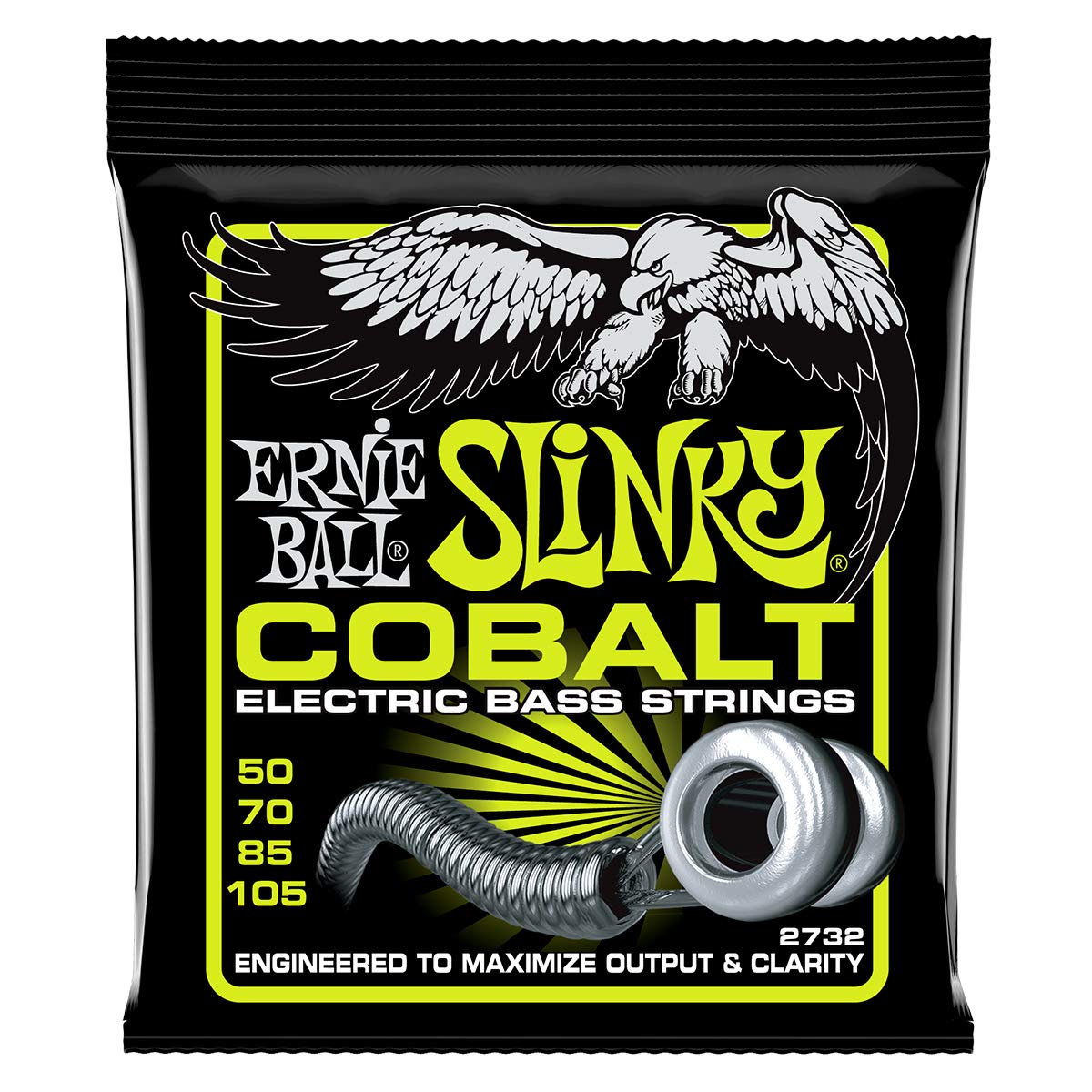 Ernie Ball Regular Slinky Cobalt Bass Guitar Strings, 50-105 Gauge (P02732)