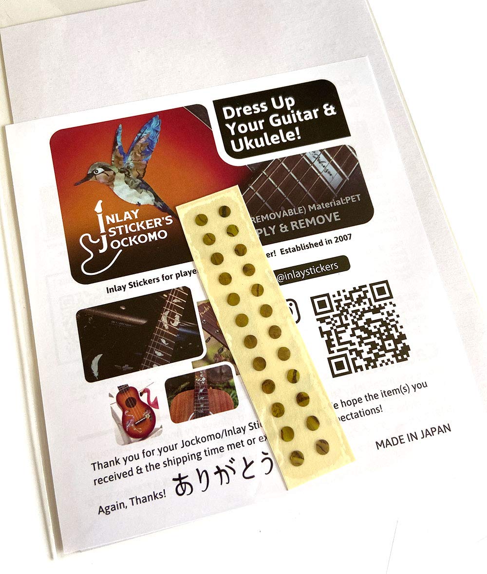 Inlay Sticker Fret Markers For Guitars & Bass - 1/8'' Small Side Marker Dots - Ocher