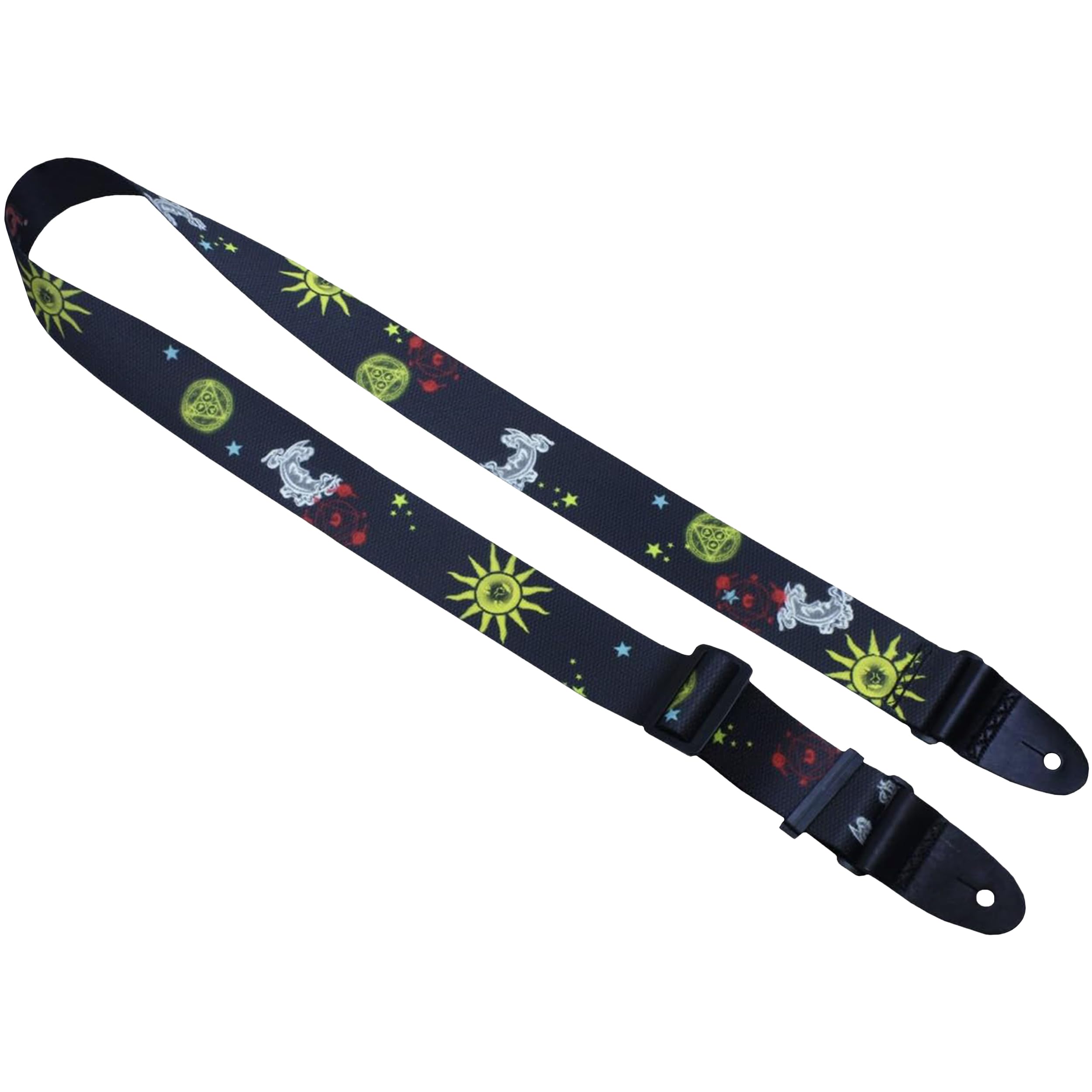 Killer-Q Guitar Strap - Stylish Straps For Electric And Acoustic Guitars With Leather Tabs, 2 Inches X 5 Feet, Mystical View