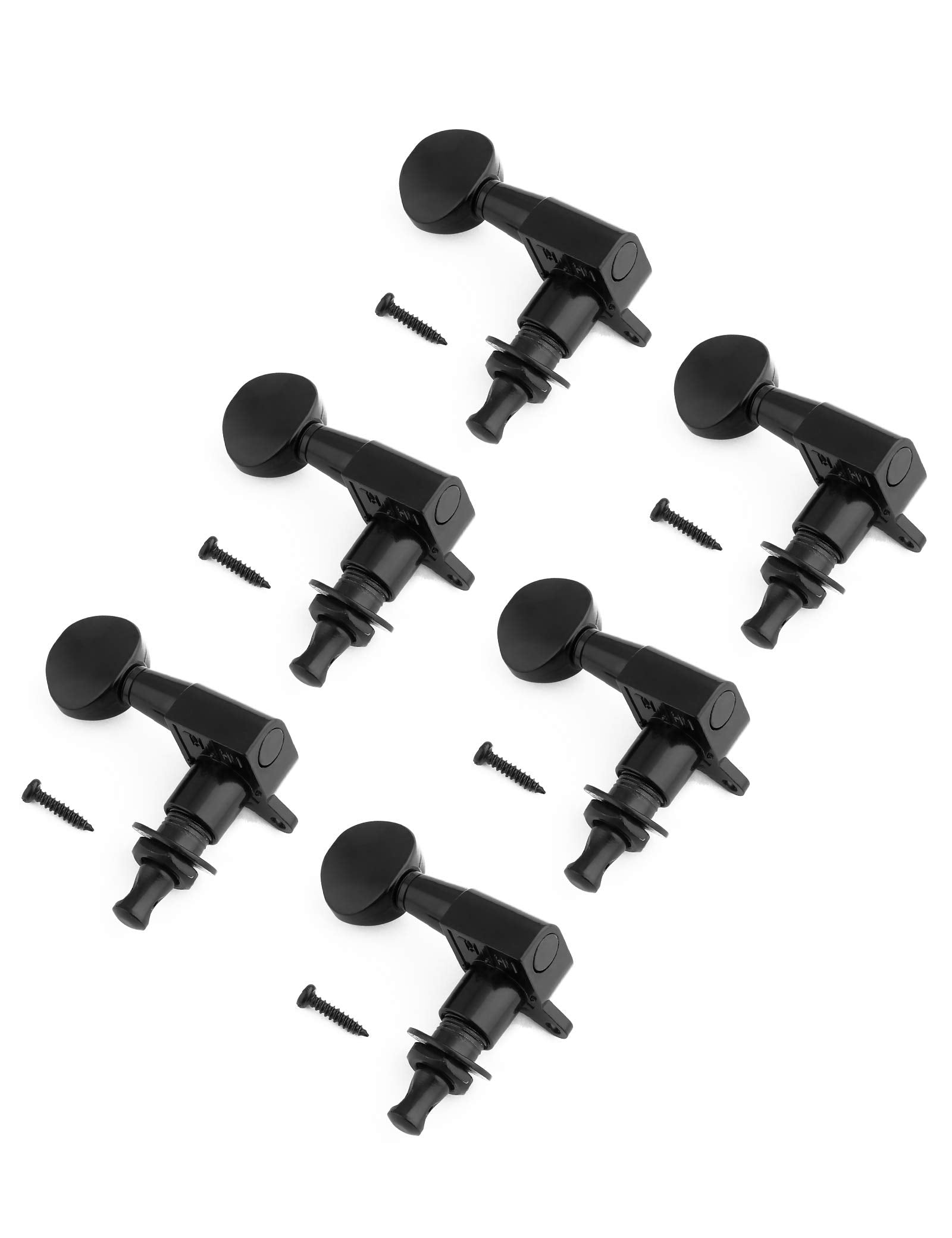 Holmer Guitar String Tuning Pegs Tuning Machines Sealed Machine Heads Grover Tuners Tuning Keys Oval Button 6 In Line for Right