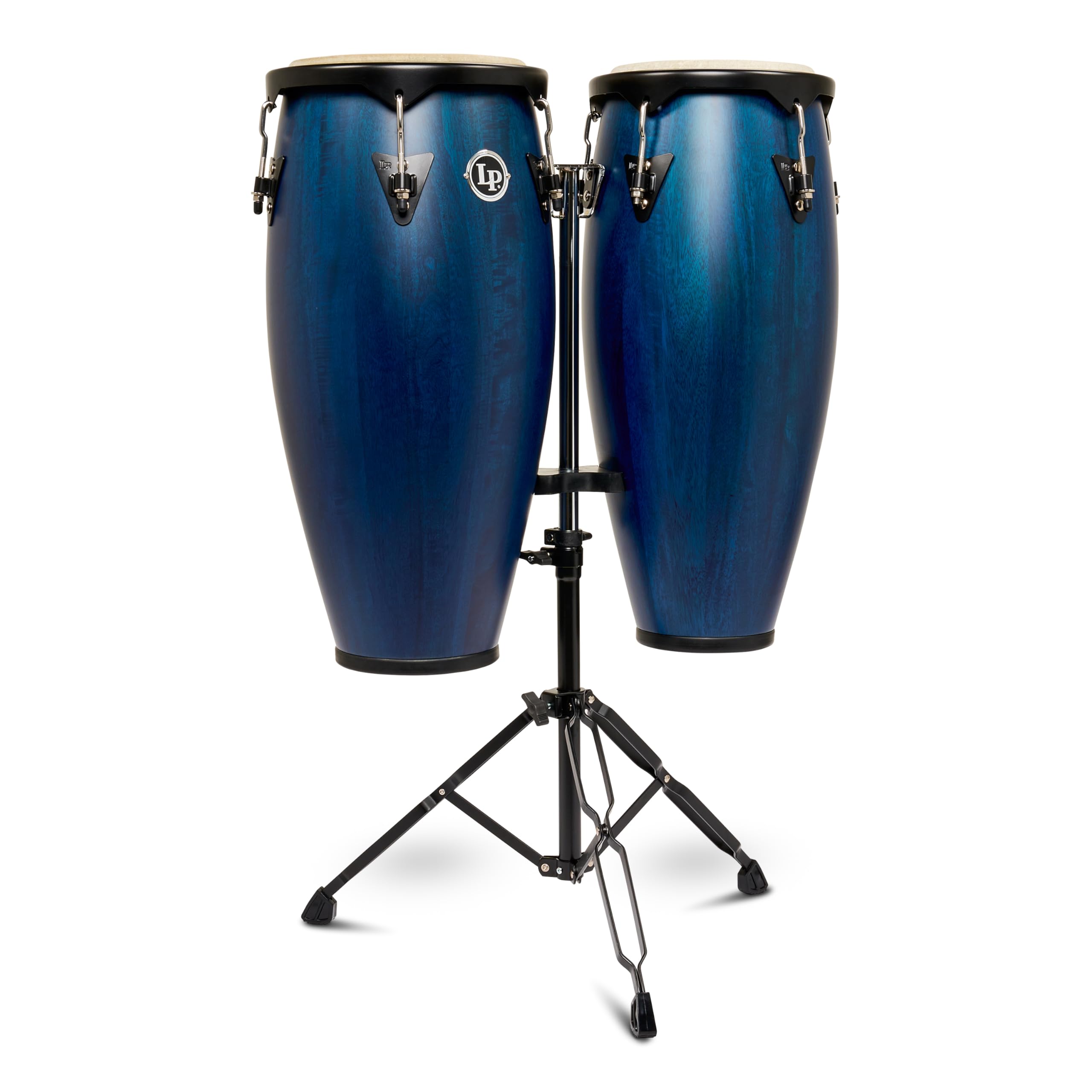 Latin Percussion LP646NYII City II Series Conga Set with Double Stand 10    & 11    Blue