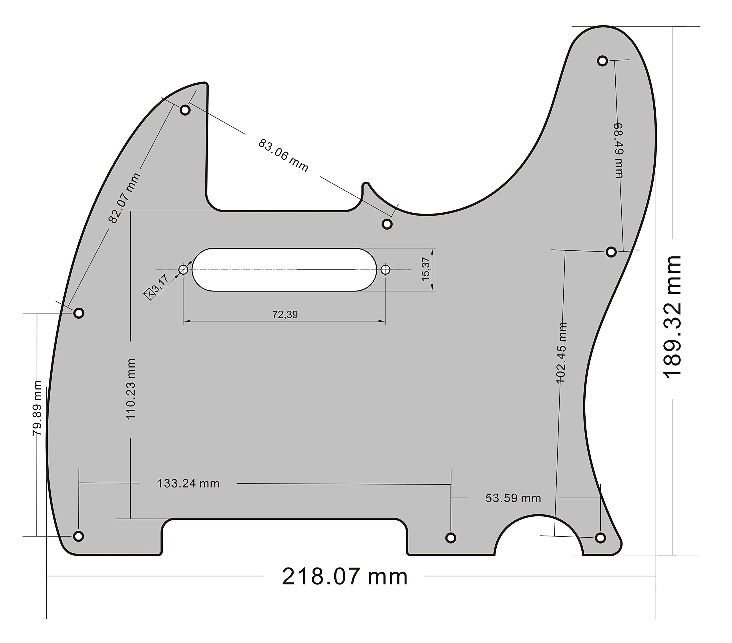 BexGears 8 Hole Electric Guitar Pickguard for TL style Guitar Parts (4Ply Brown Tortoise Shell)