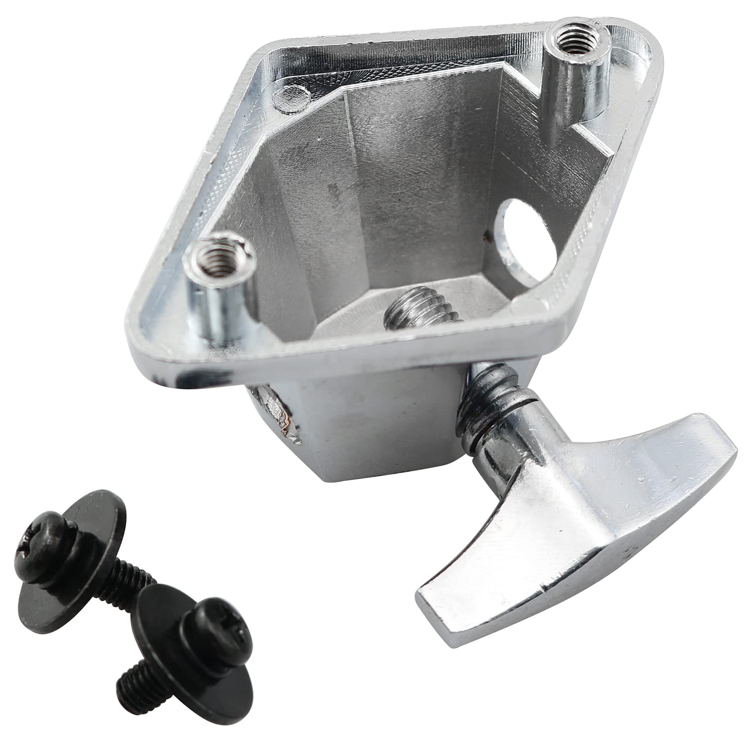 LQ Industrial Drum Bracket Mount Replacement for Tom Drum Set - Silver Metal Floor Mount