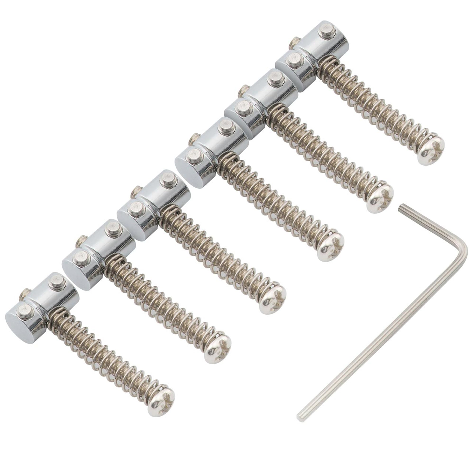 Musiclily Pro 10.8mm Small Barrel Steel Saddles Round Bridge Saddles for Fender Squier Telecaster Tele Style Electric Guitar, Ch