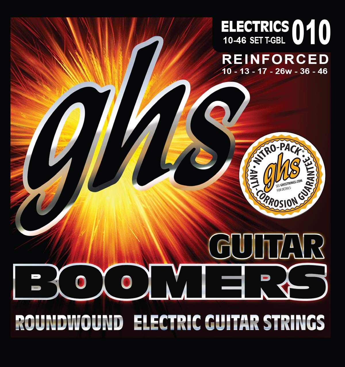 Ghs Strings Guitar Boomers Electric Guitar Strings (Ghs Gb T Gbl), Light, 10-46