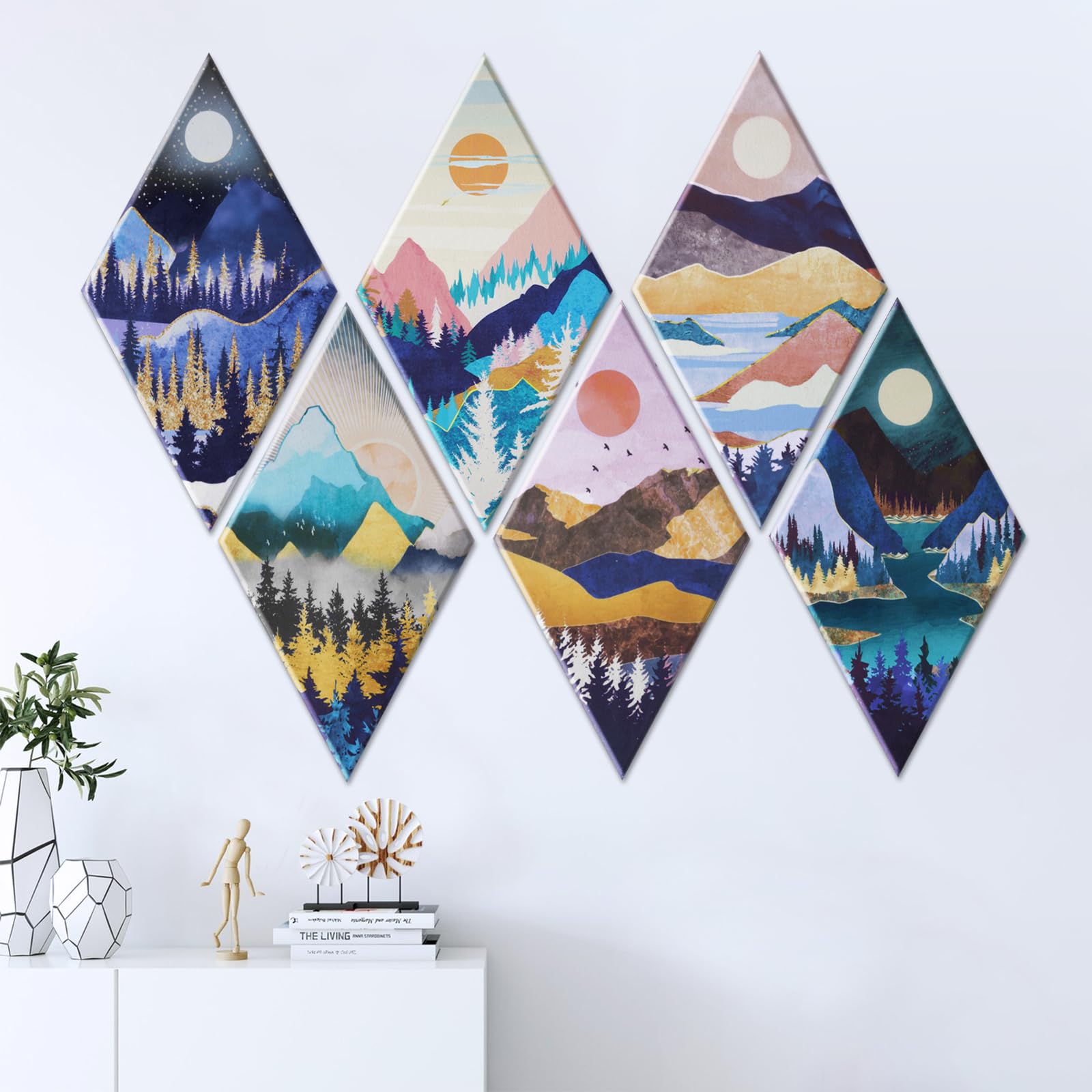 Tutmyrea 6 Pack Art Acoustic Panels Soundproof Wall Panels With Self-Adhesive, 20 X 12 Inches Sound Absorbing Panels Natural Sce