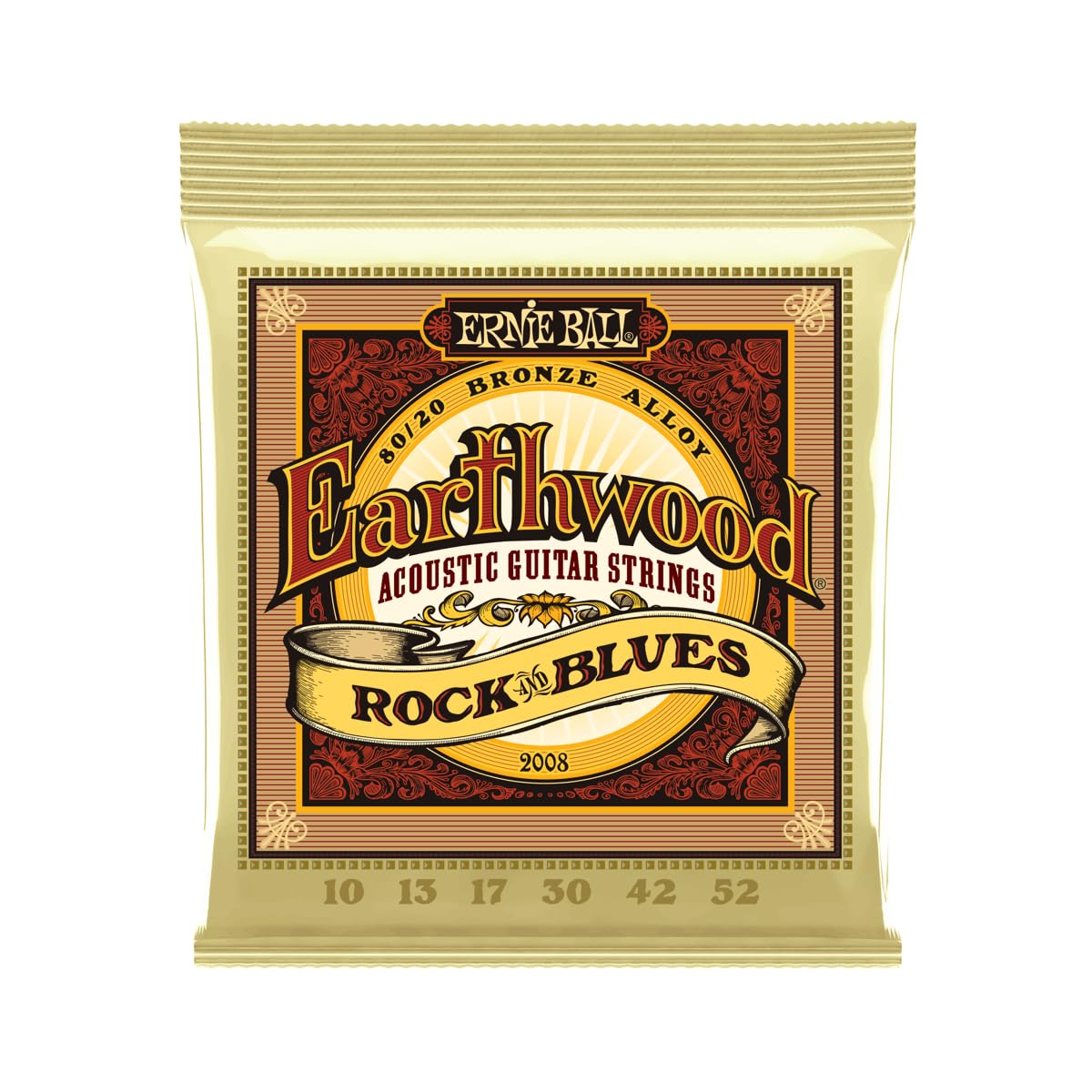 Ernie Ball Earthwood Rock & Blues acoustic guitar strings 10-52 (2 PACKS)