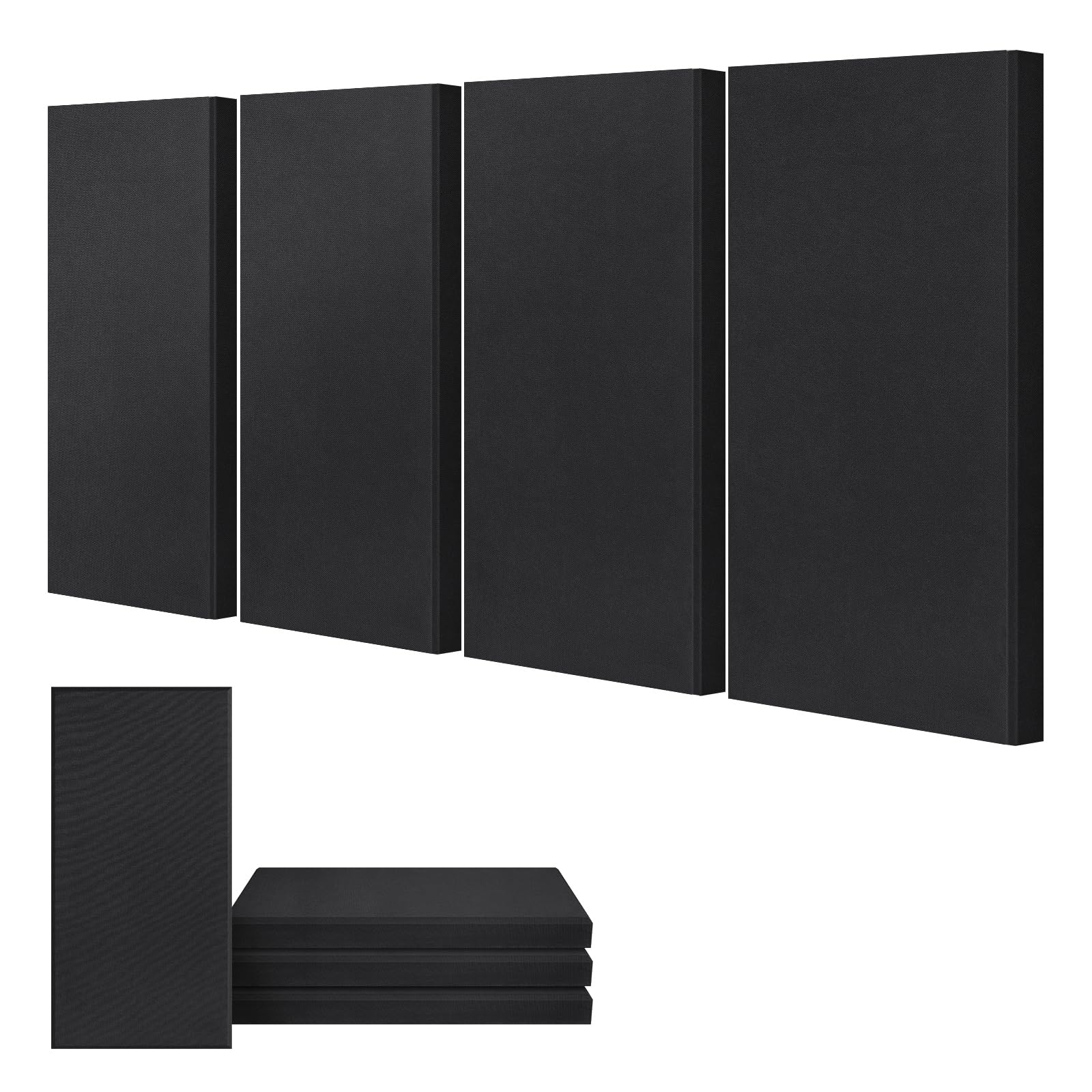 Umiacoustics 4 Pcs Acoustic Panels, 2 Thick 23.6'' X 11.8'' Fiberglass Sound Proof Wall Panels, Self-Adhesive Sound Absorbing Pa